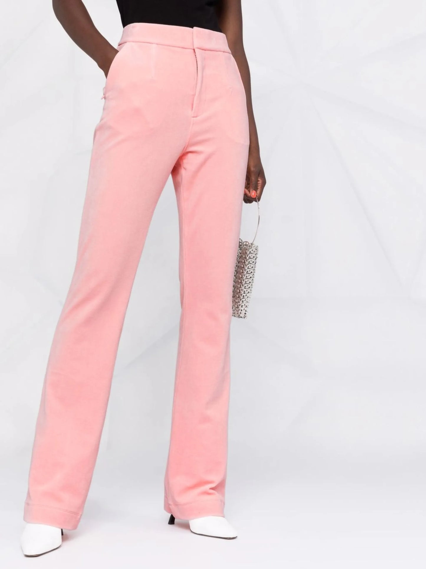 Stacked flared-leg trousers