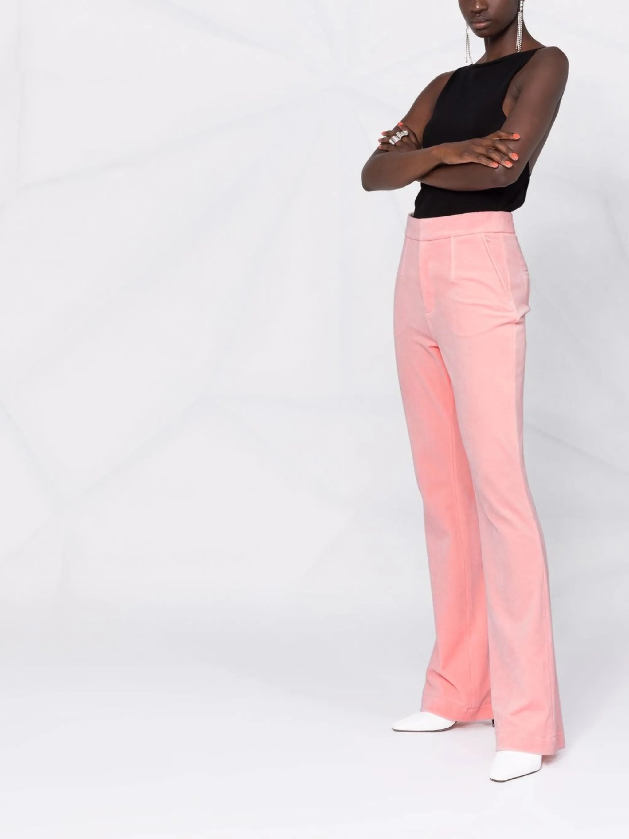 Stacked flared-leg trousers