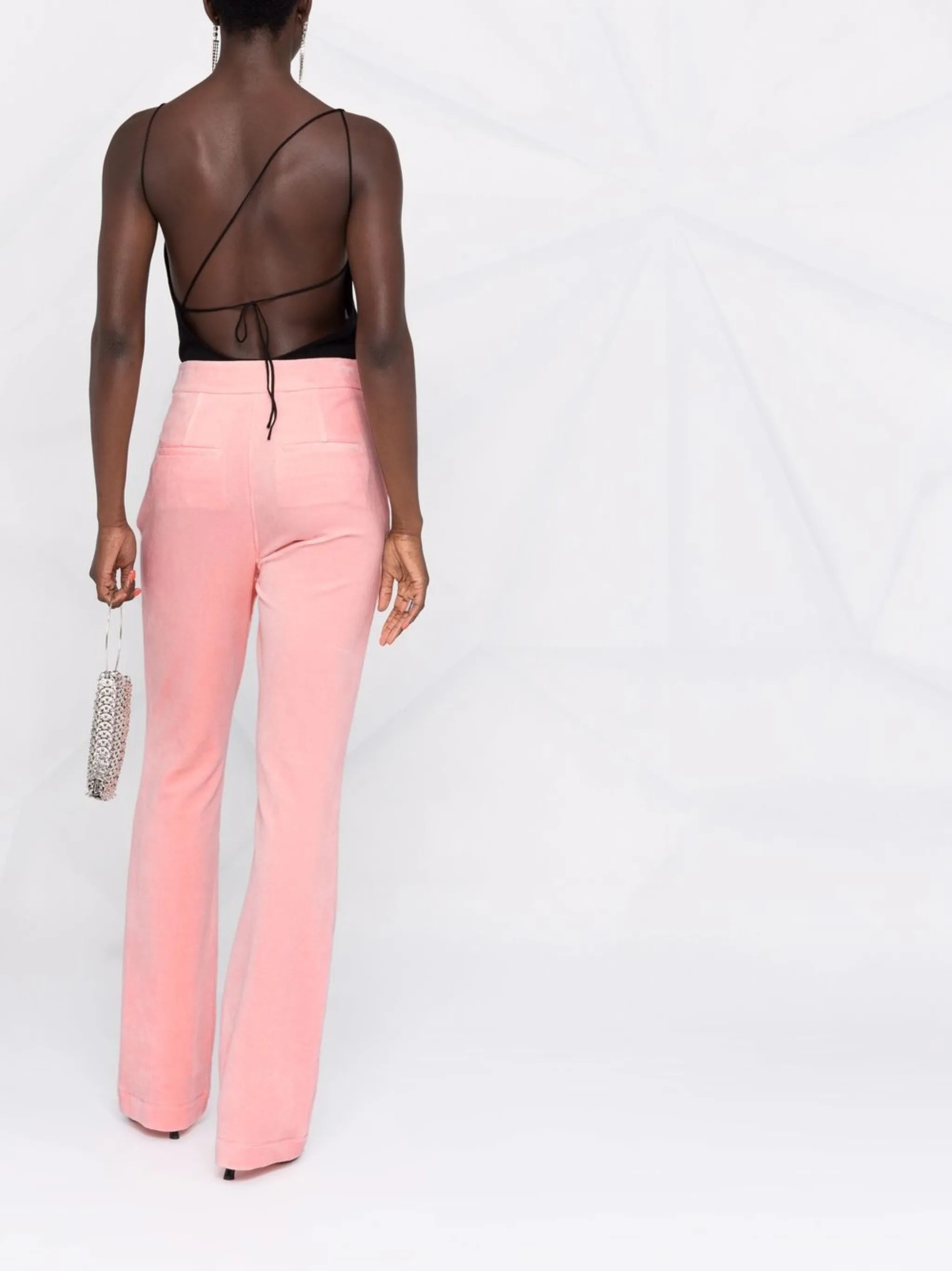 Stacked flared-leg trousers