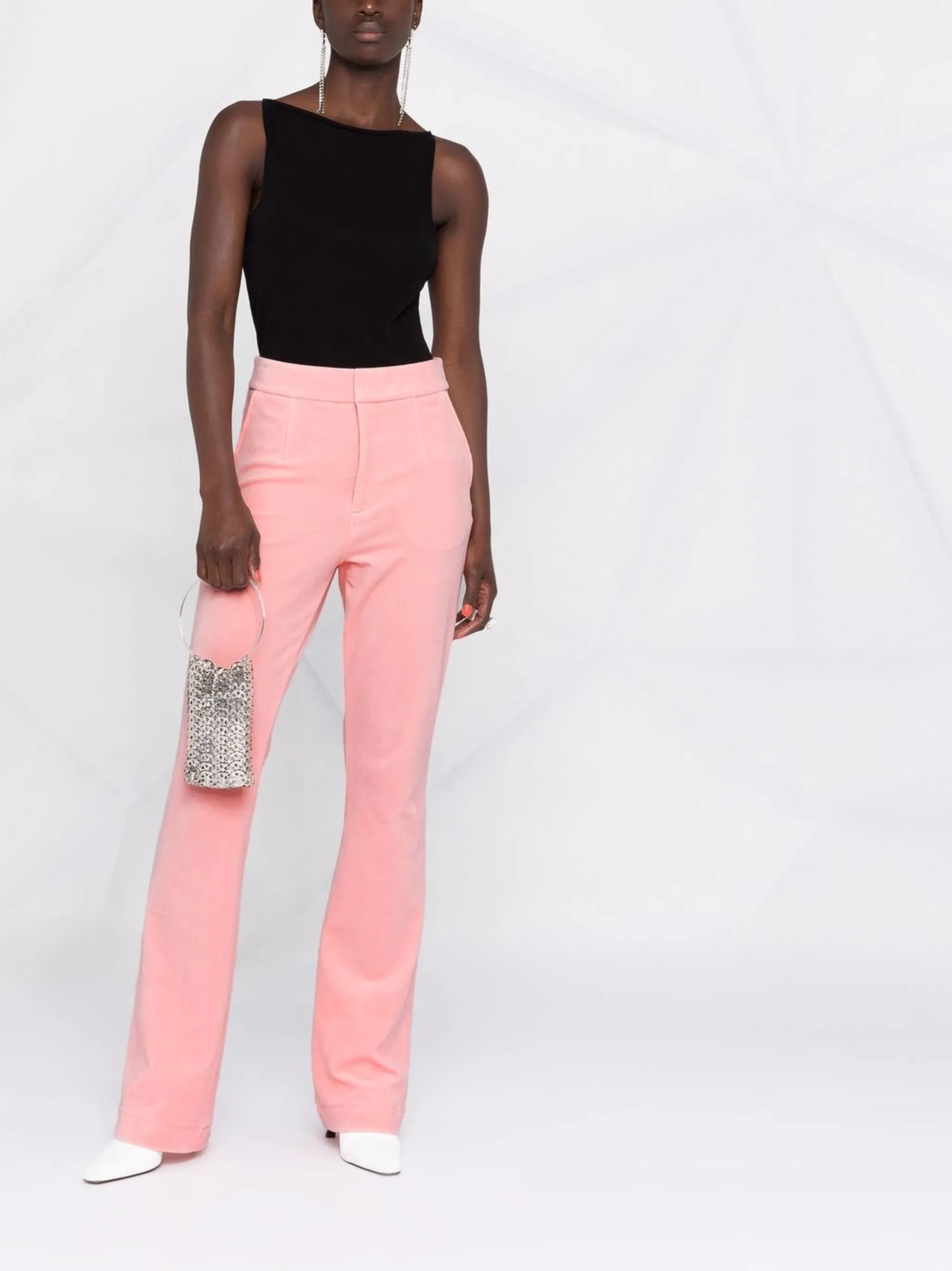 Stacked flared-leg trousers