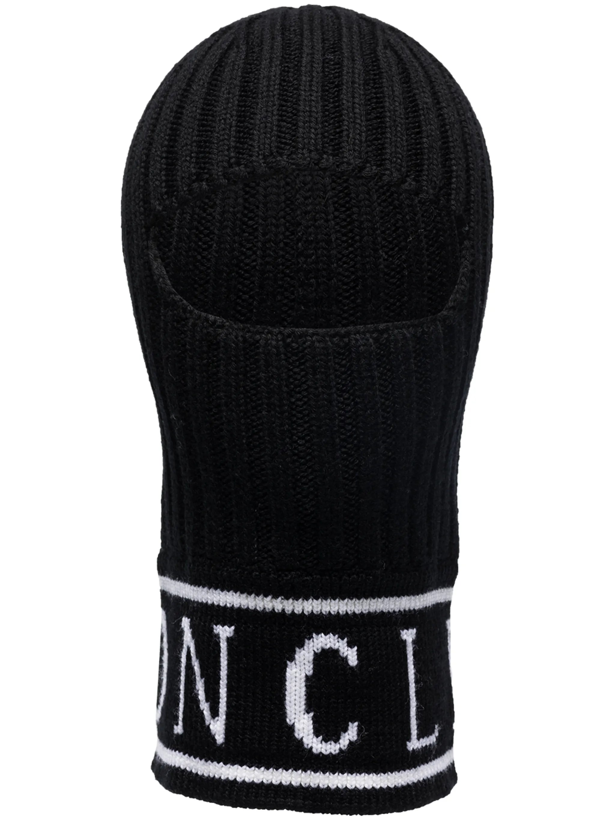 logo ribbed-knit balaclava