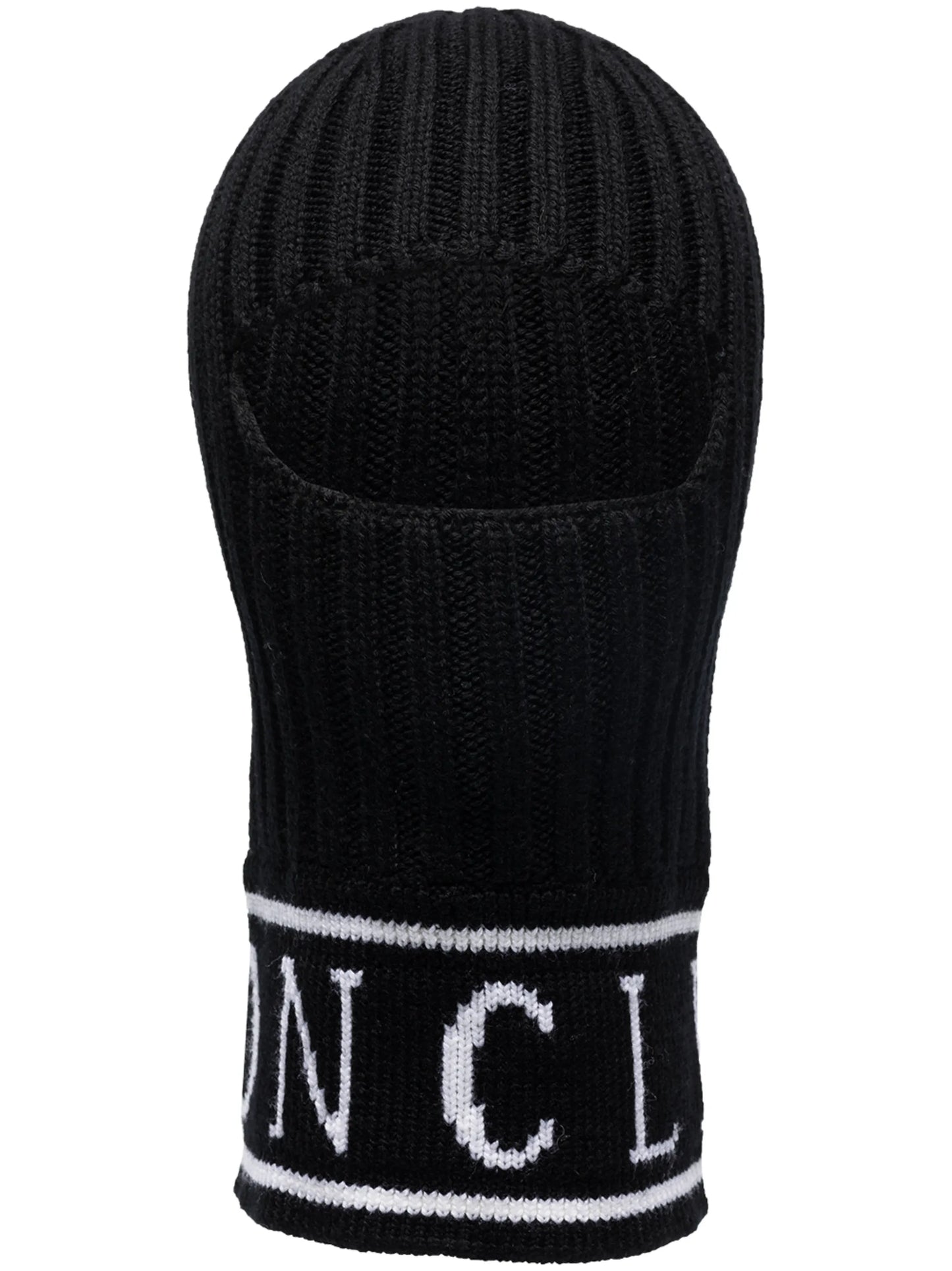 logo ribbed-knit balaclava