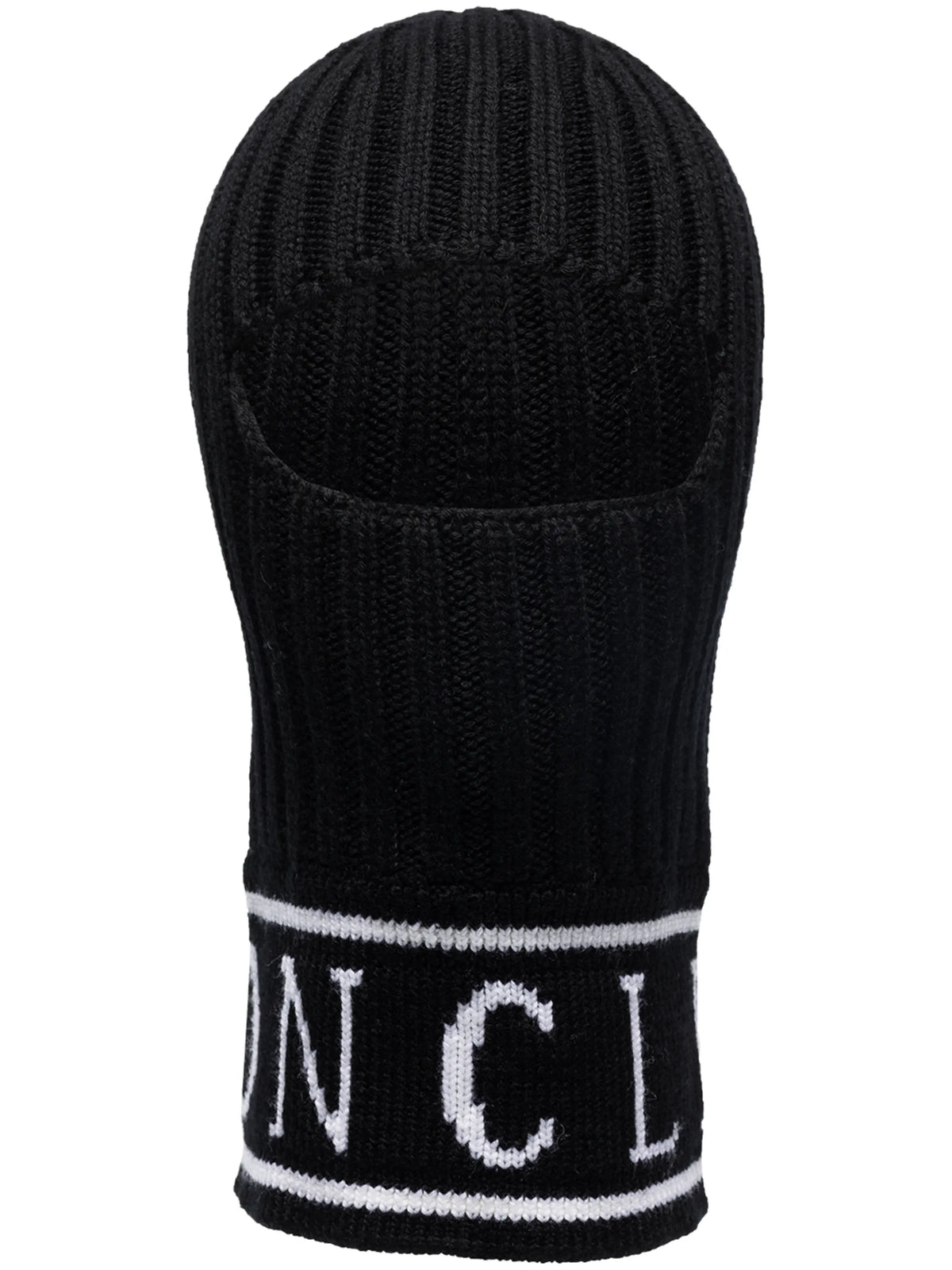 logo ribbed-knit balaclava
