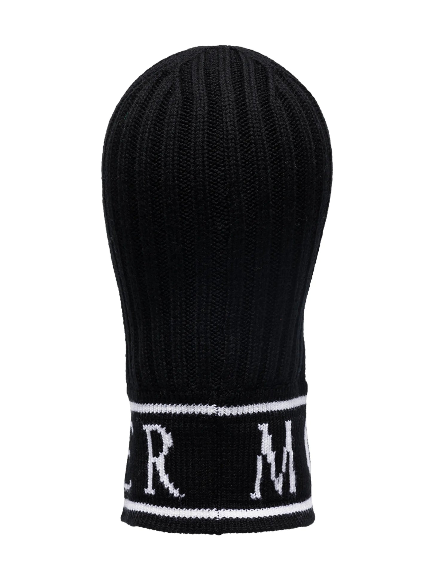 logo ribbed-knit balaclava