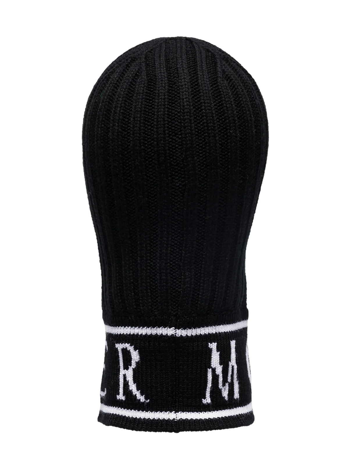 logo ribbed-knit balaclava