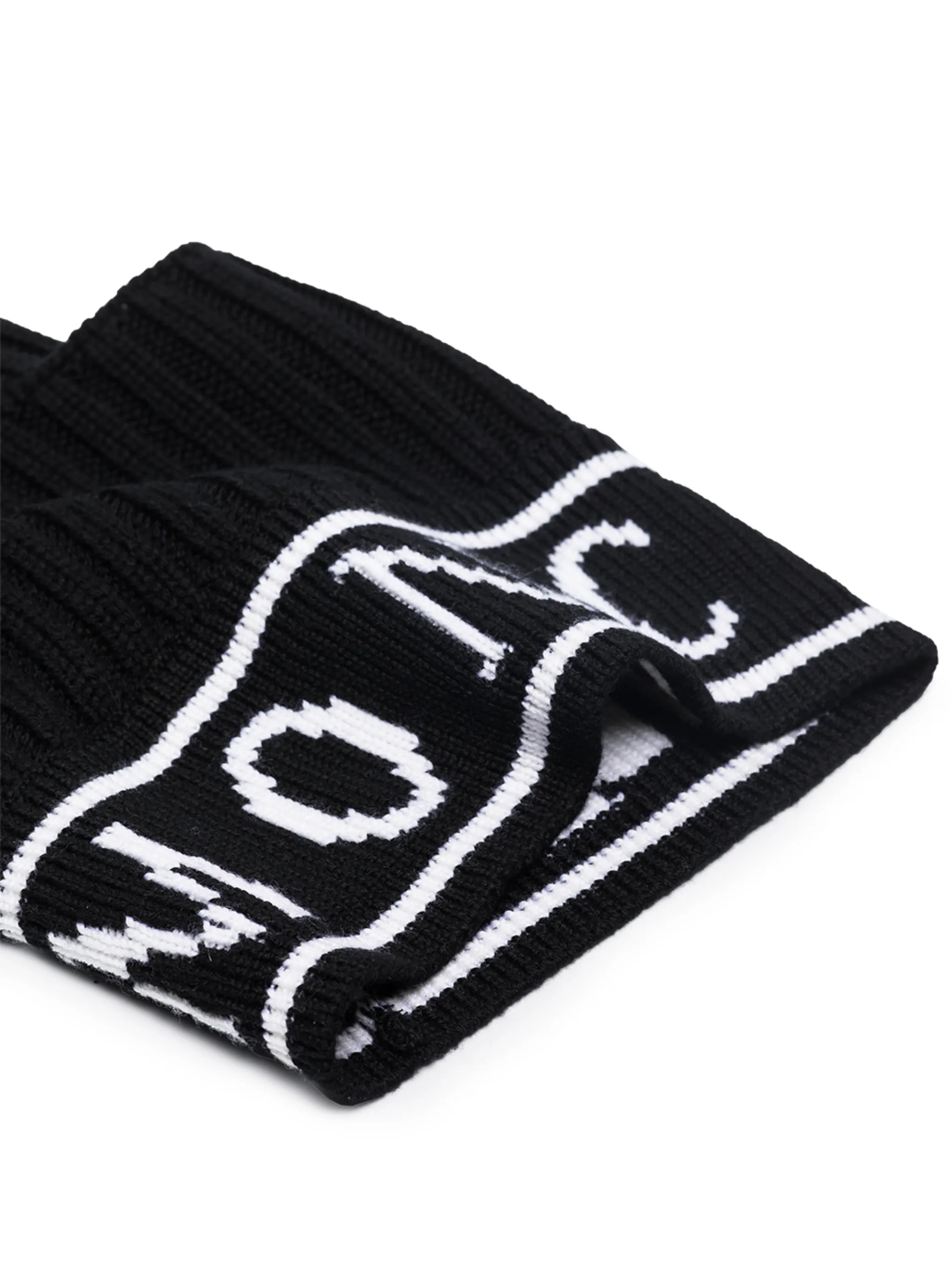 logo ribbed-knit balaclava