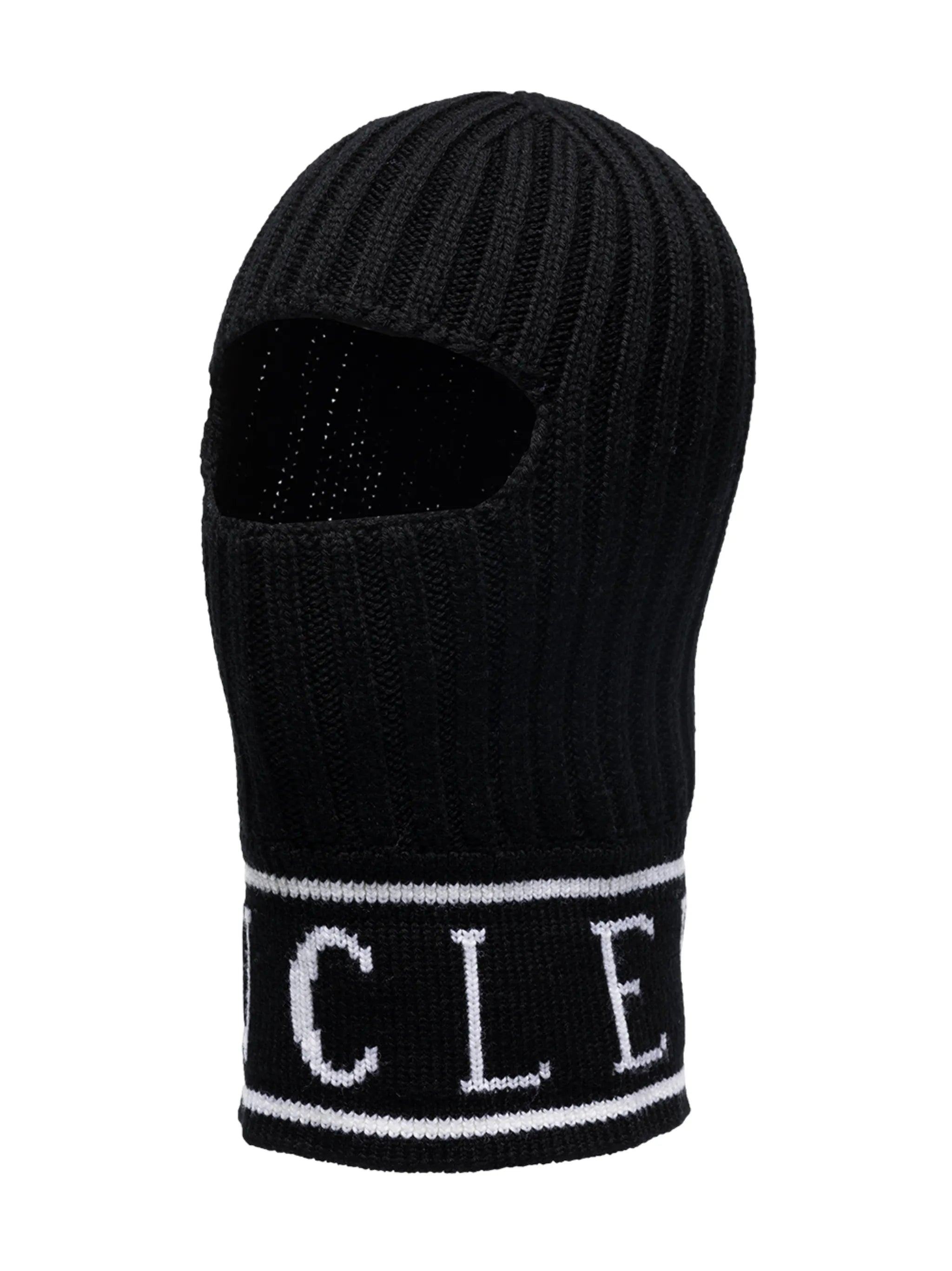 logo ribbed-knit balaclava