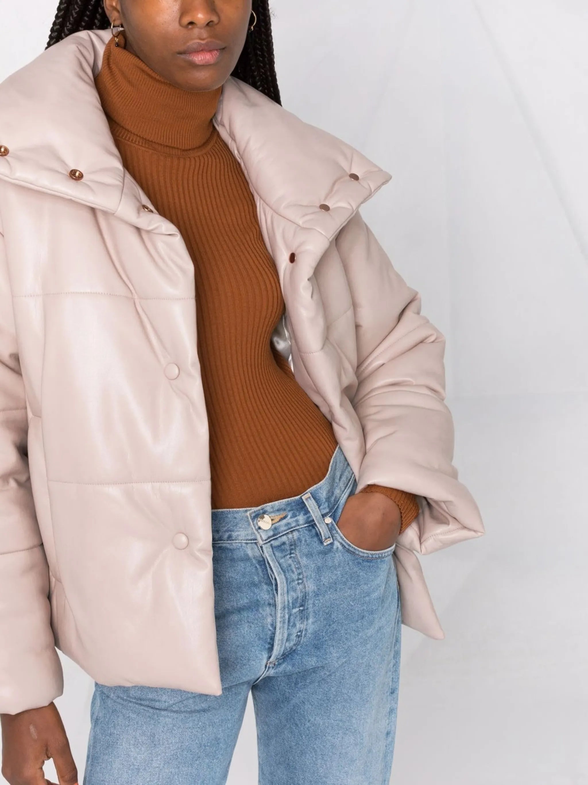 press-stud padded jacket