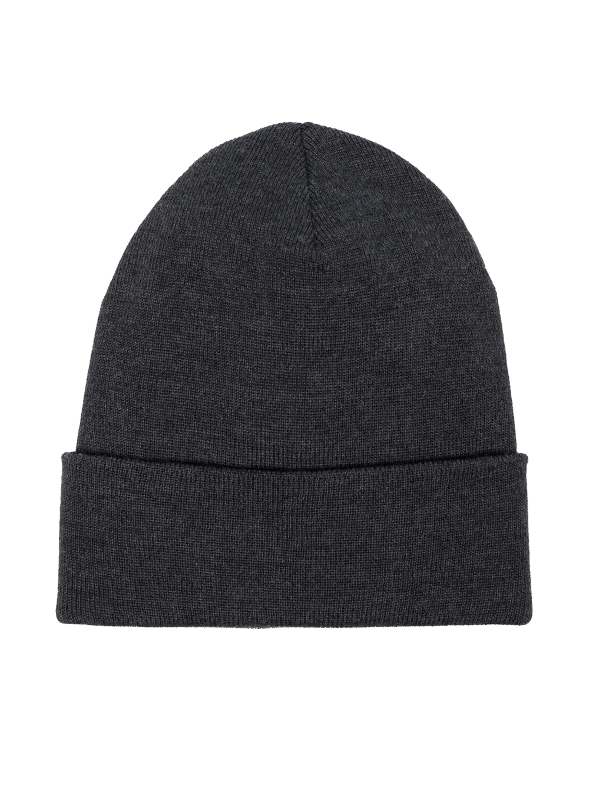 logo patch knitted beanie