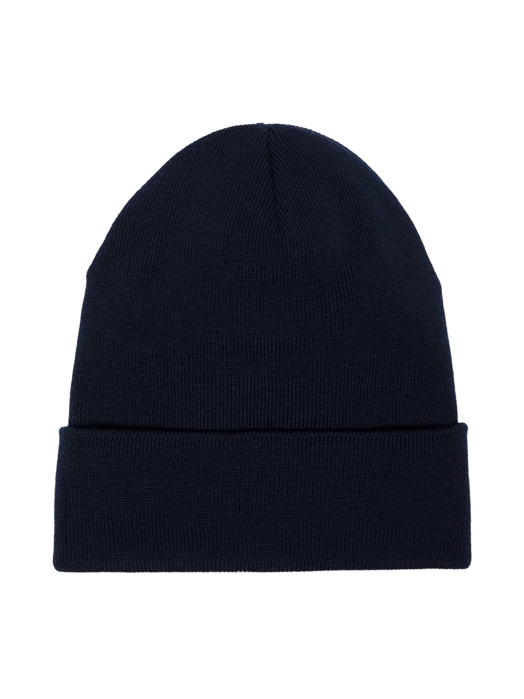 logo patch knitted beanie