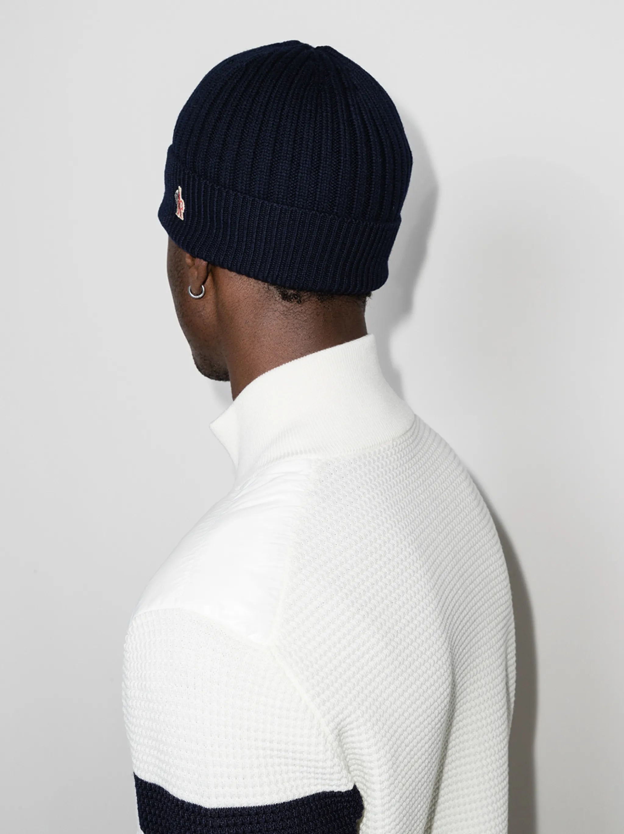 logo-appliqué ribbed beanie