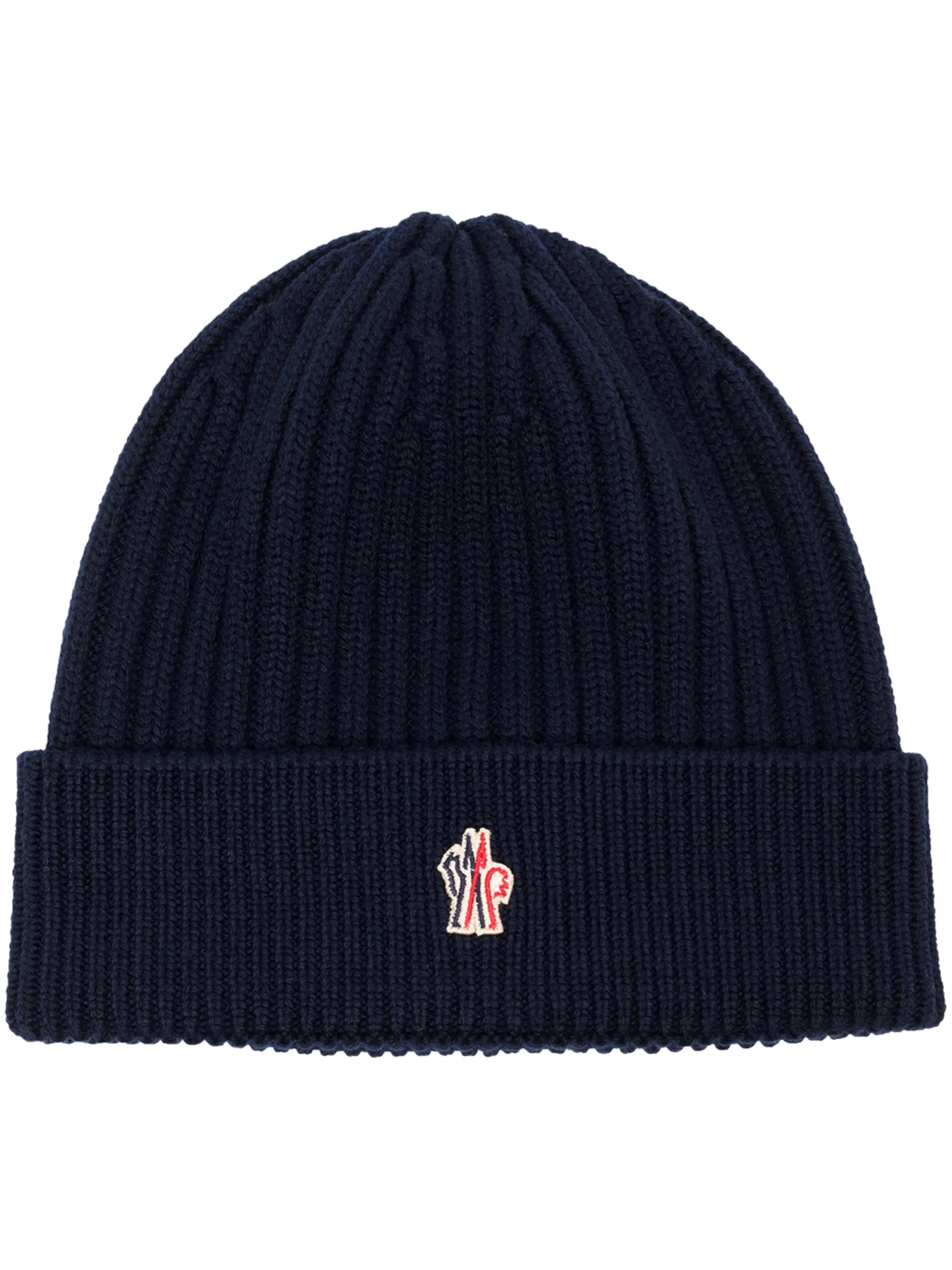 logo-appliqué ribbed beanie