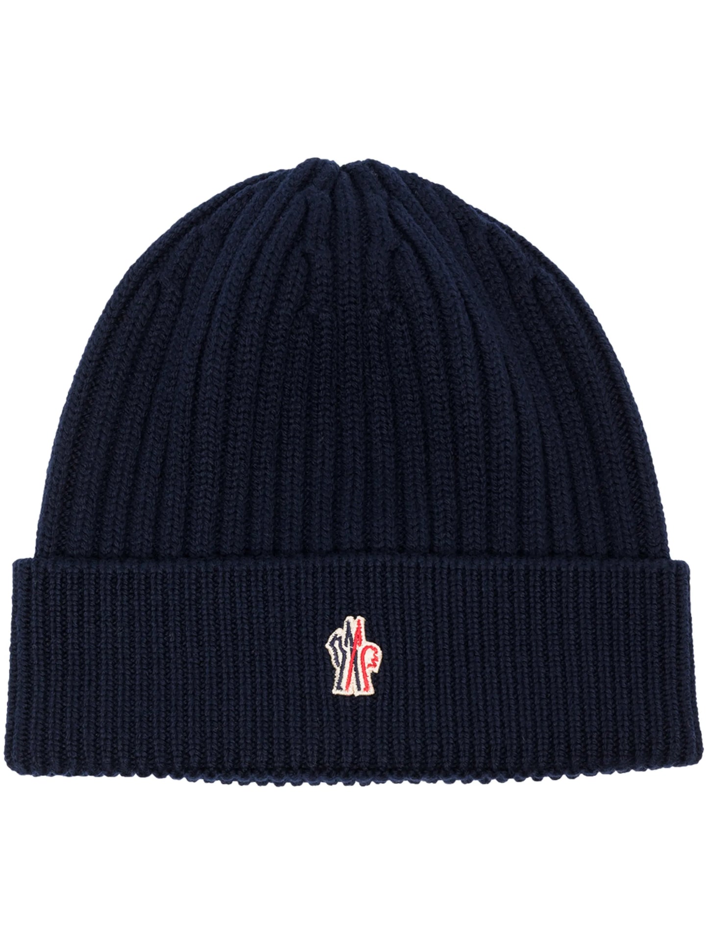 logo-appliqué ribbed beanie