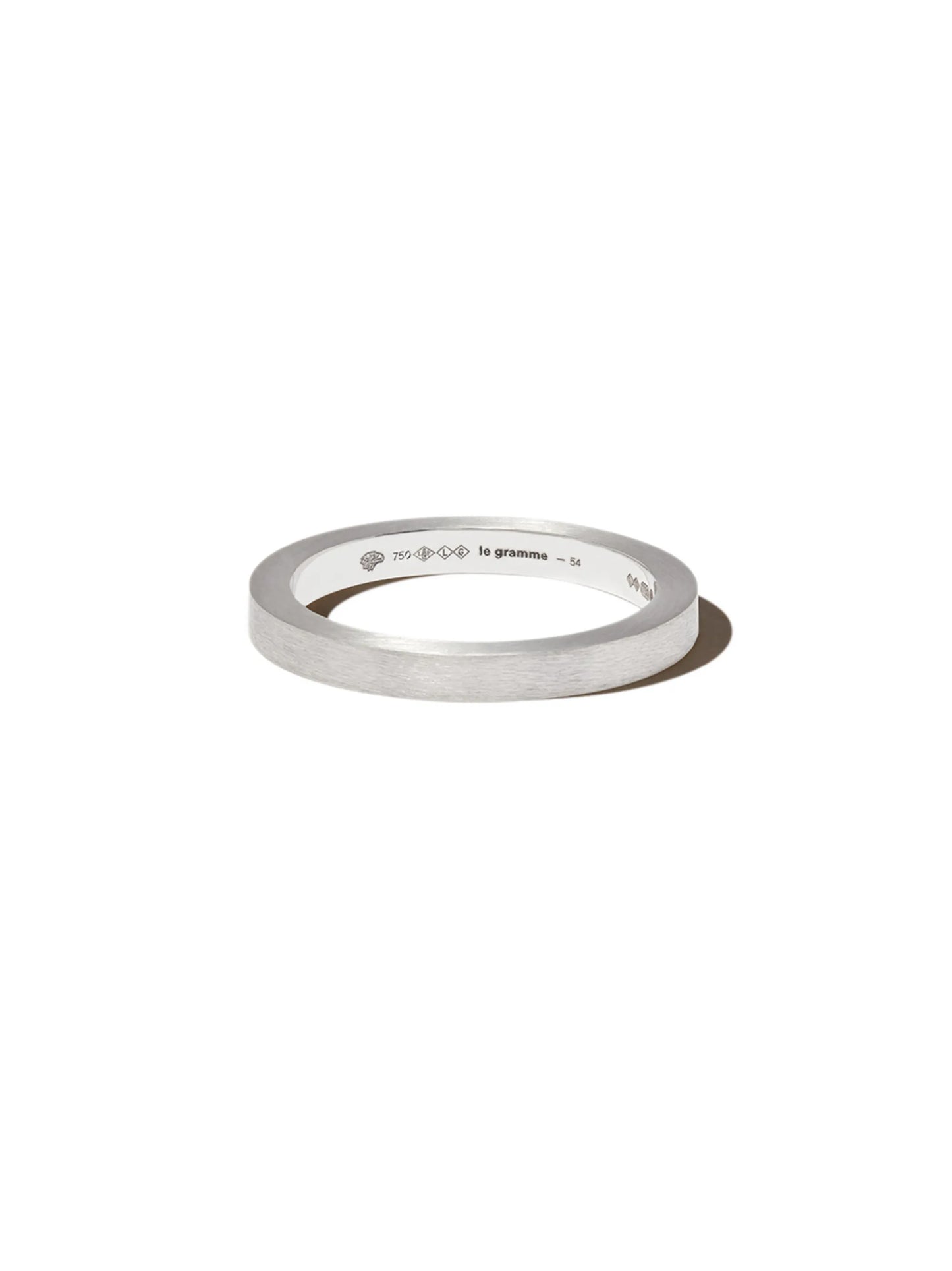 18kt white gold 5g ribbon brushed band ring