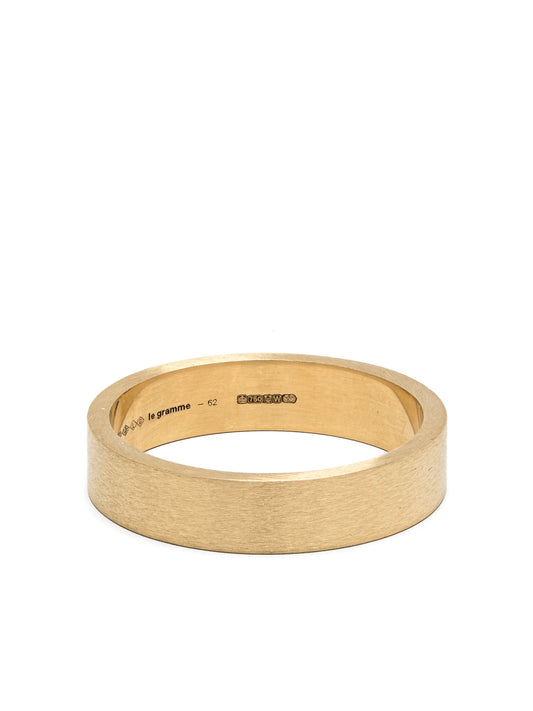 18kt yellow gold ribbon brushed ring