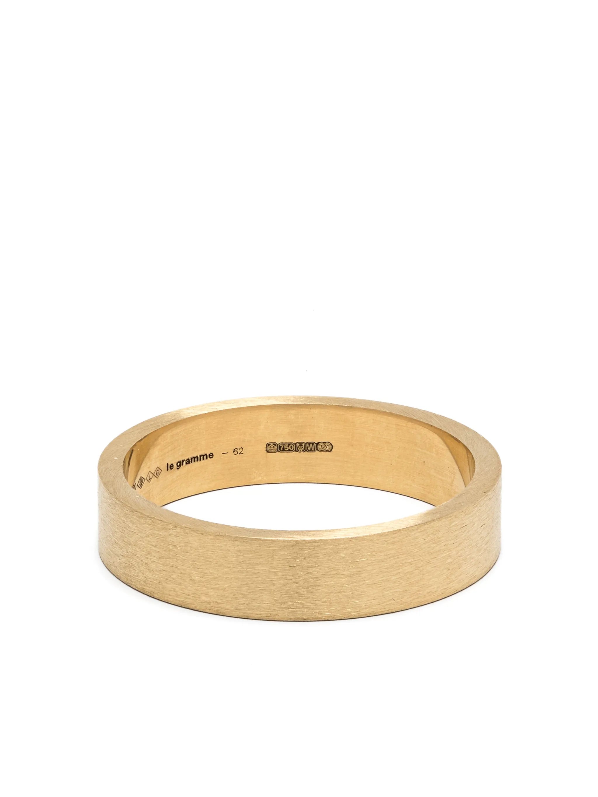 18kt yellow gold ribbon brushed ring