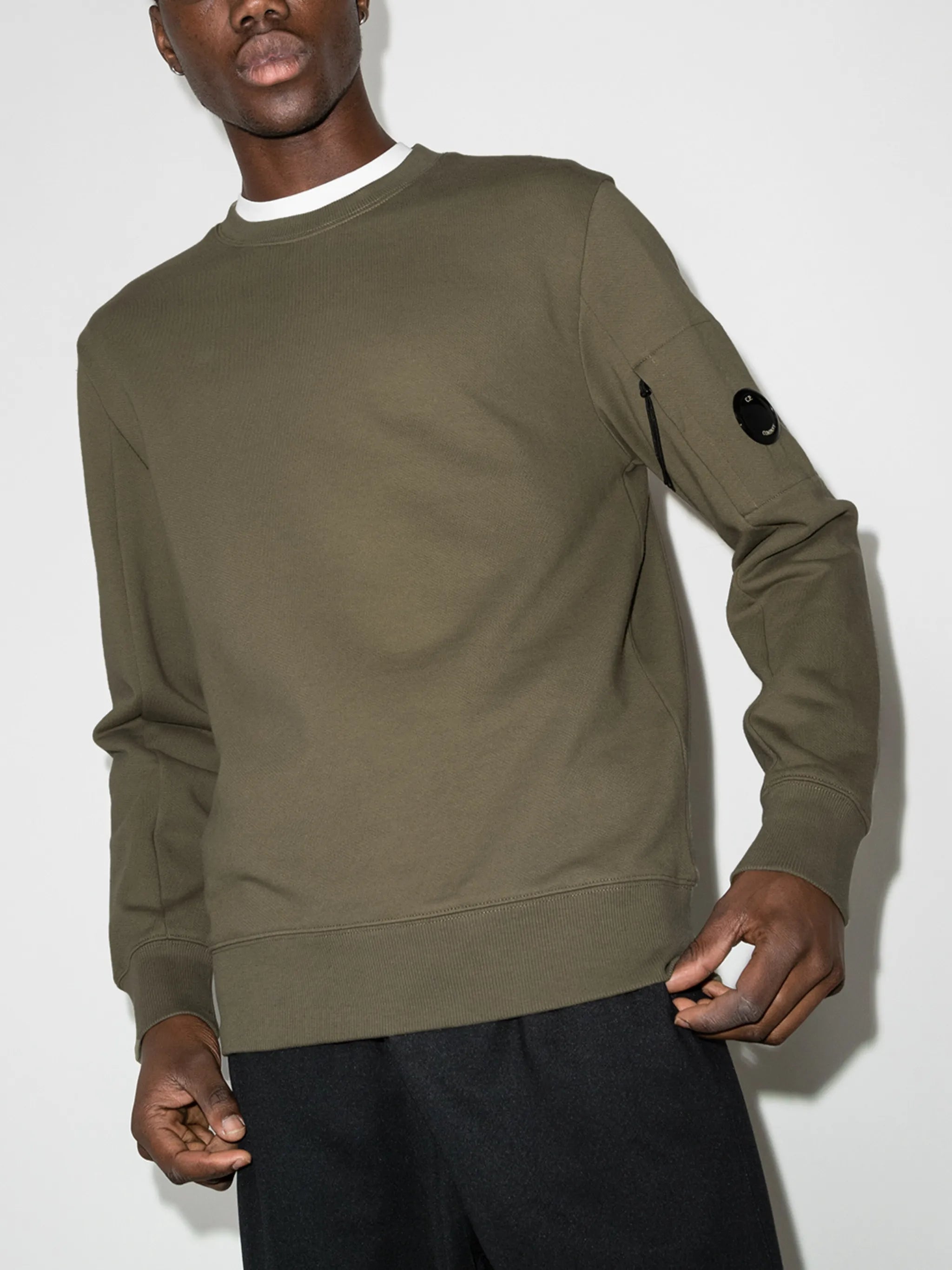 logo strap crew neck sweatshirt
