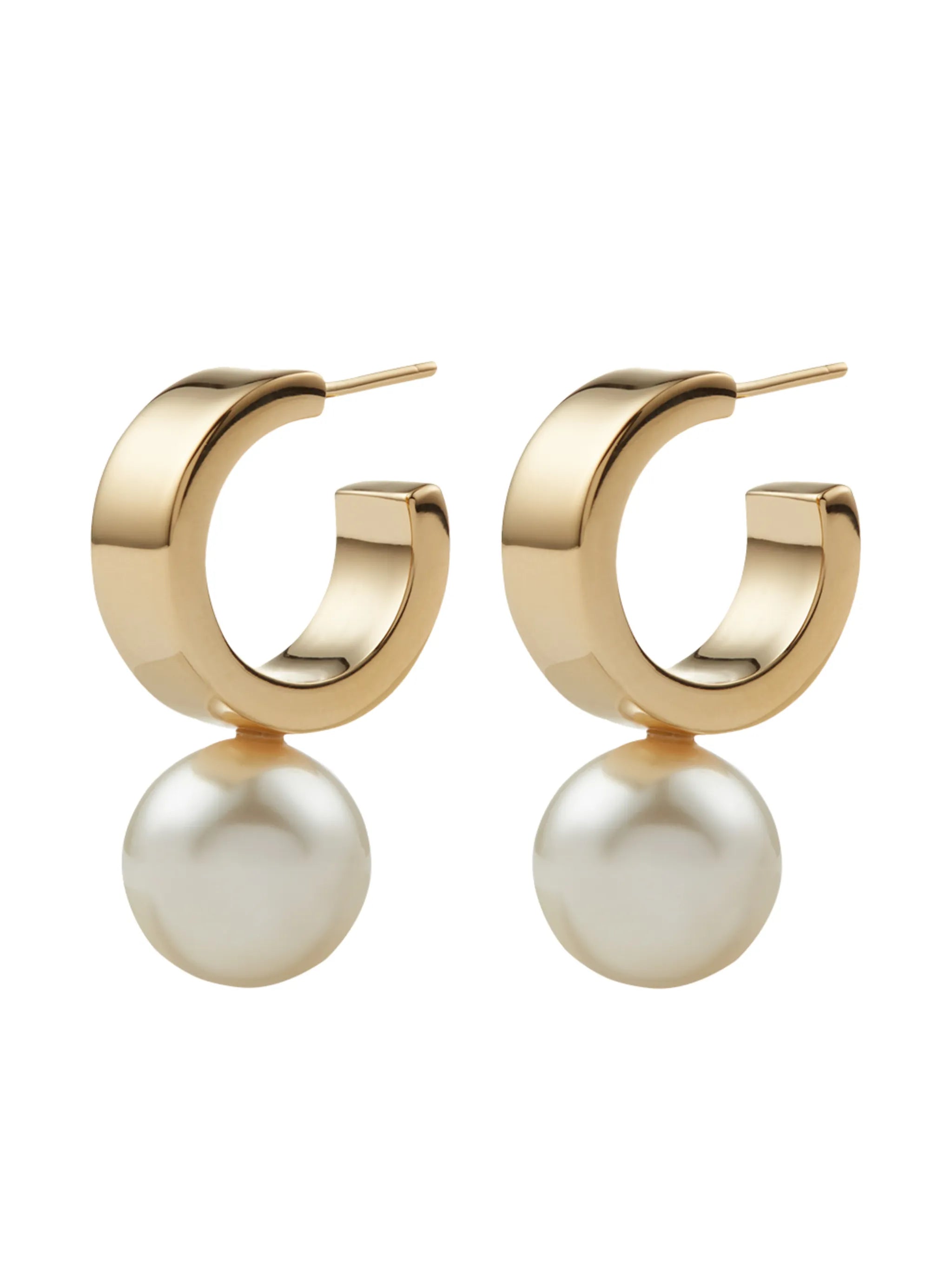 pearl-embellished hoop earrings