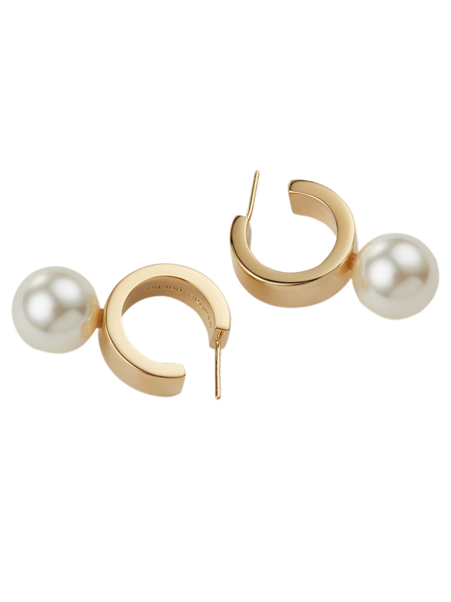 pearl-embellished hoop earrings