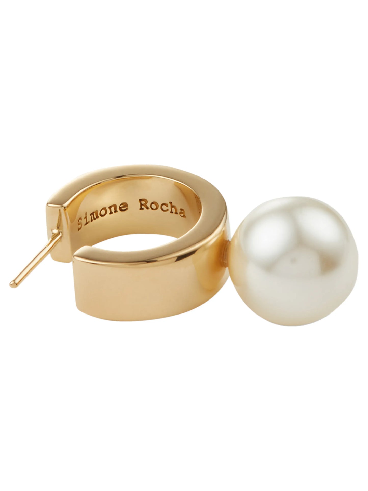pearl-embellished hoop earrings