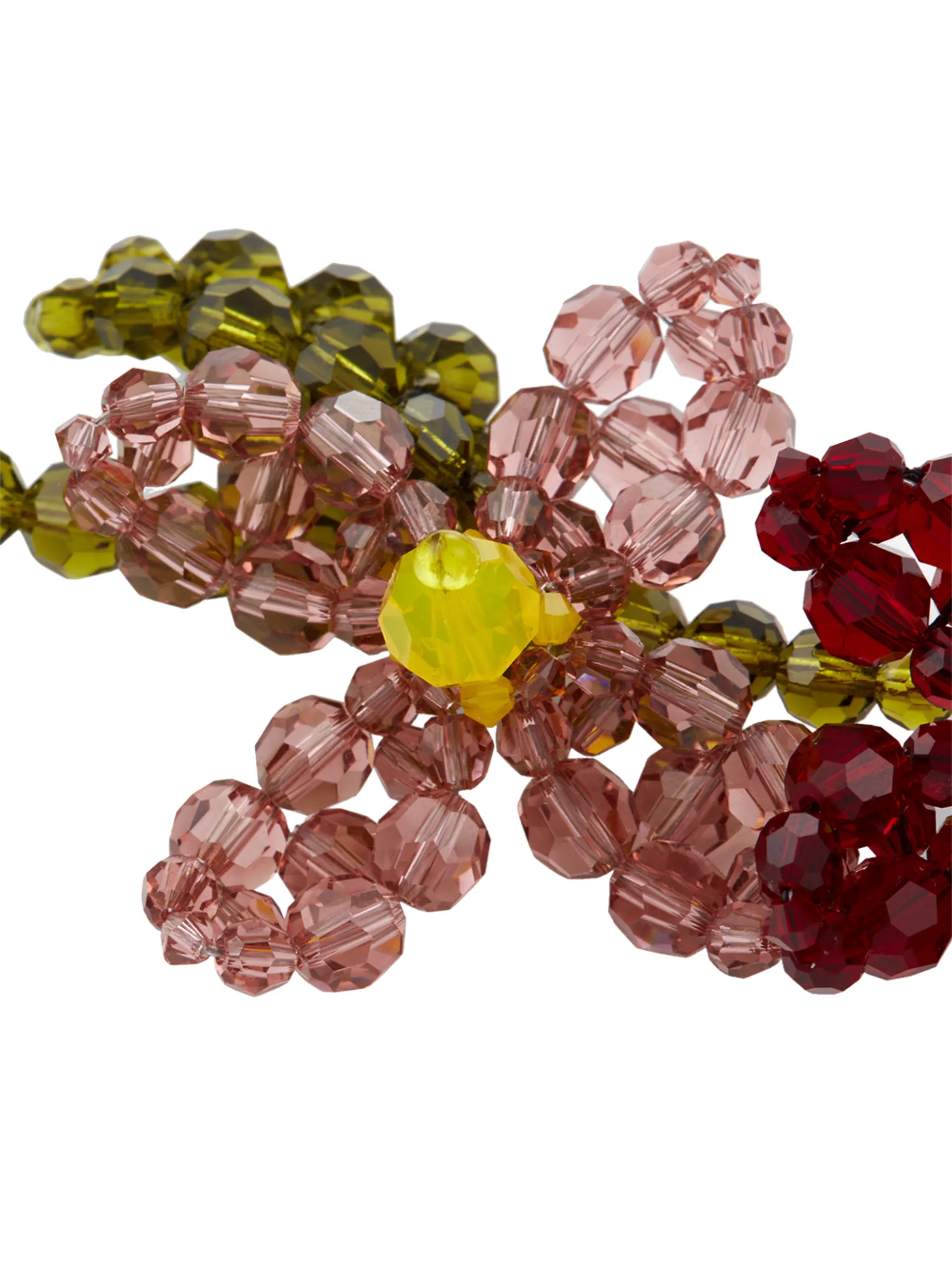 flower beaded single earring