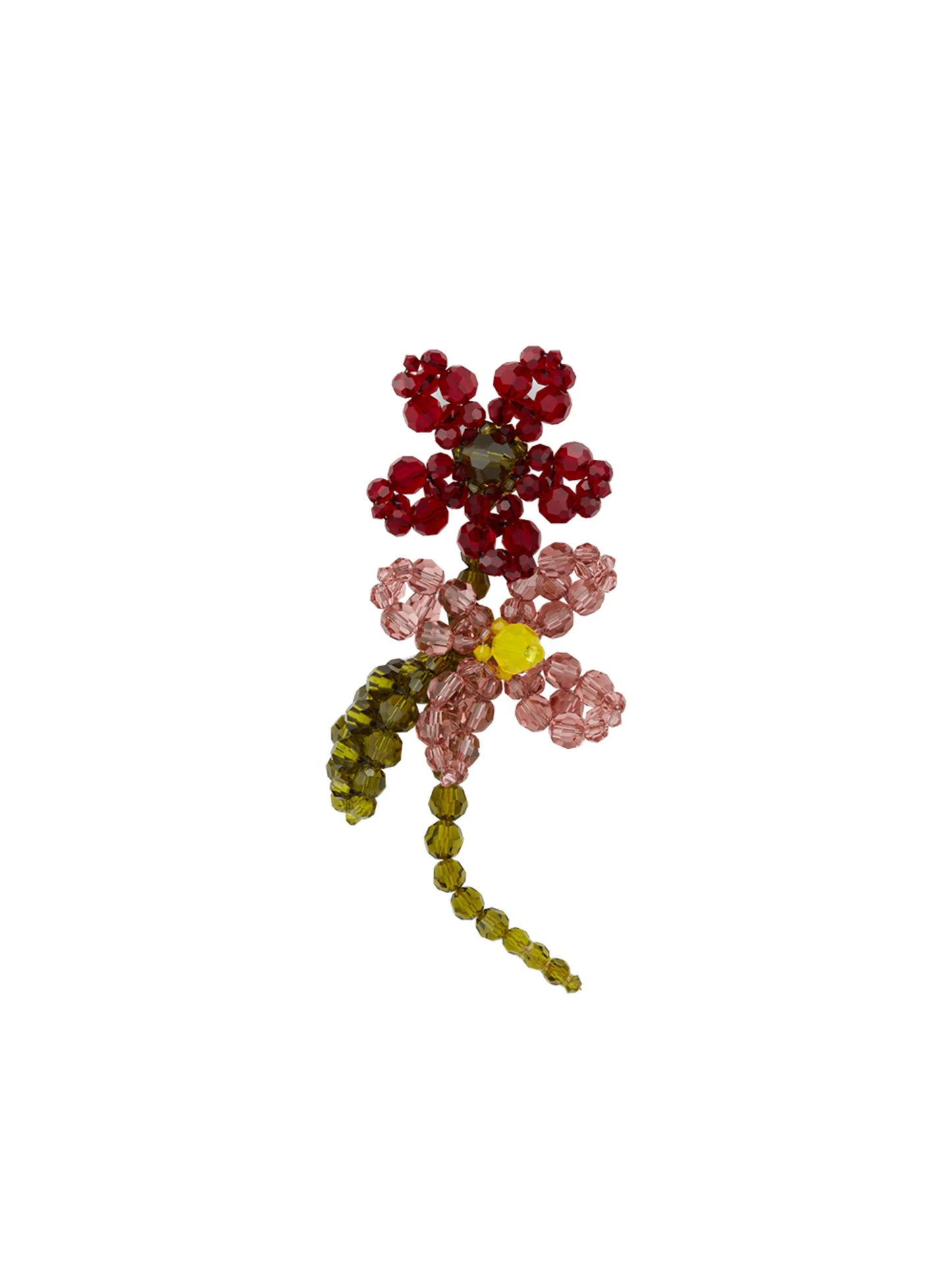 flower beaded single earring