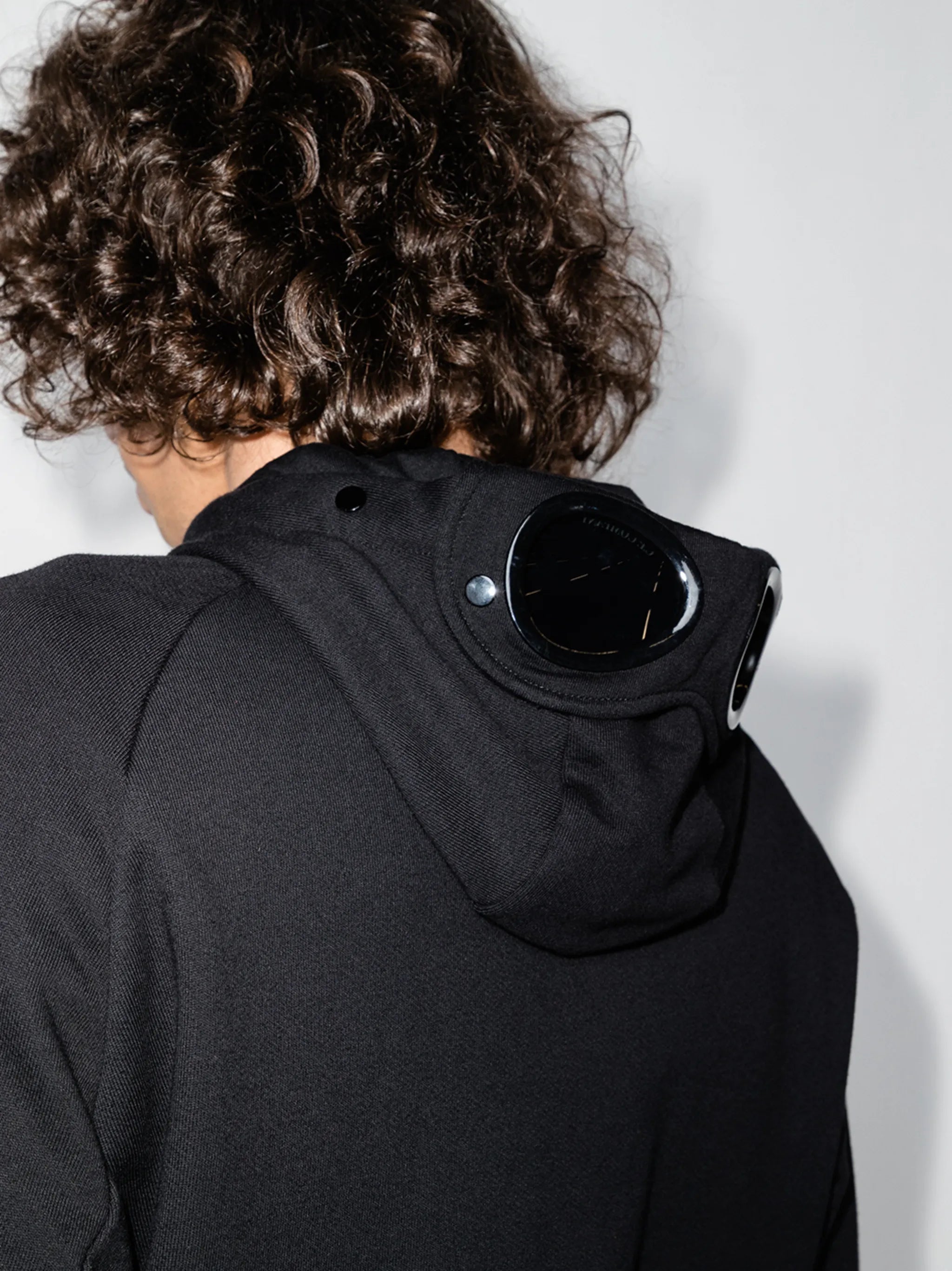 goggle-detail zip-up hoodie