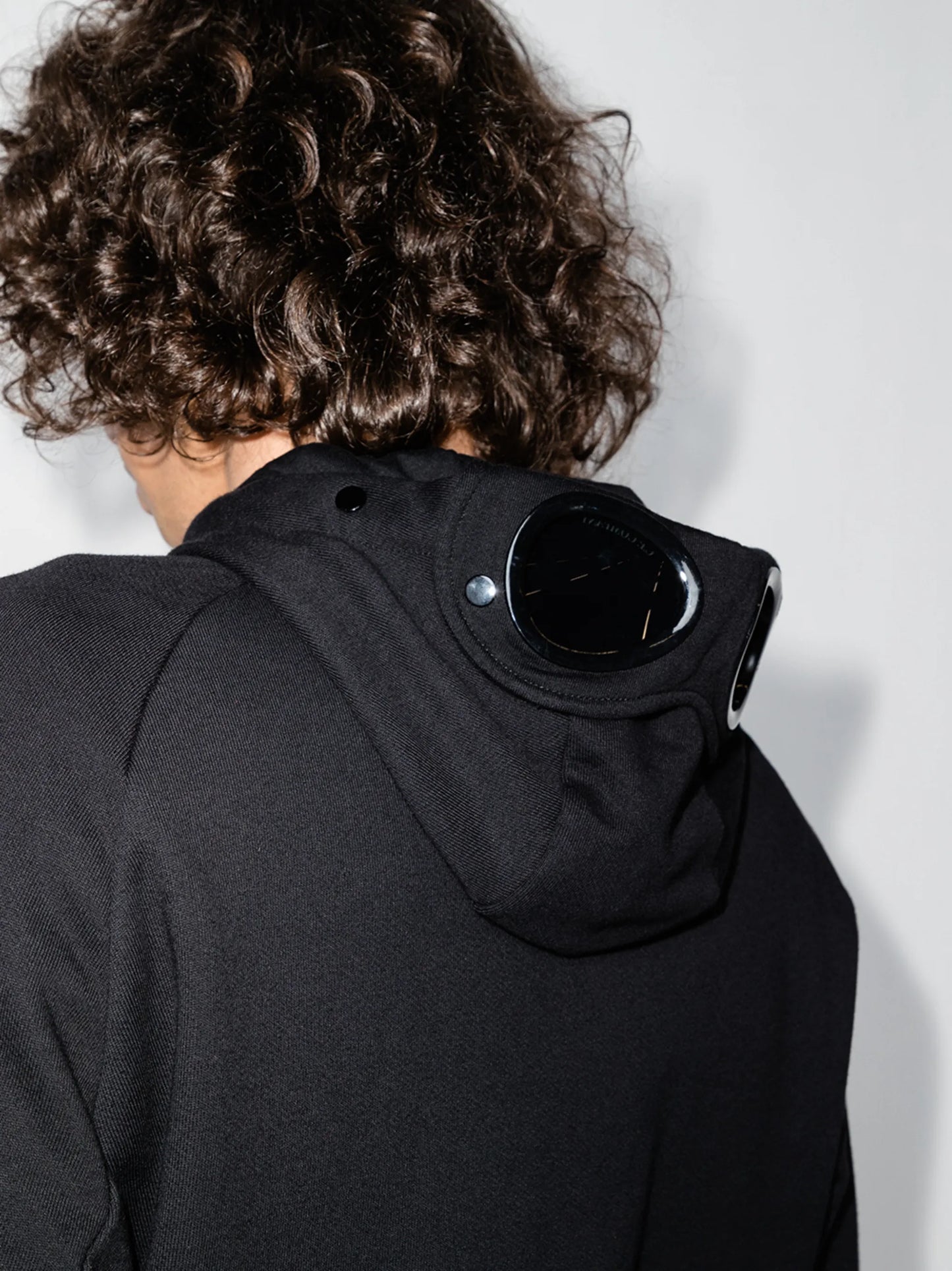 goggle-detail zip-up hoodie