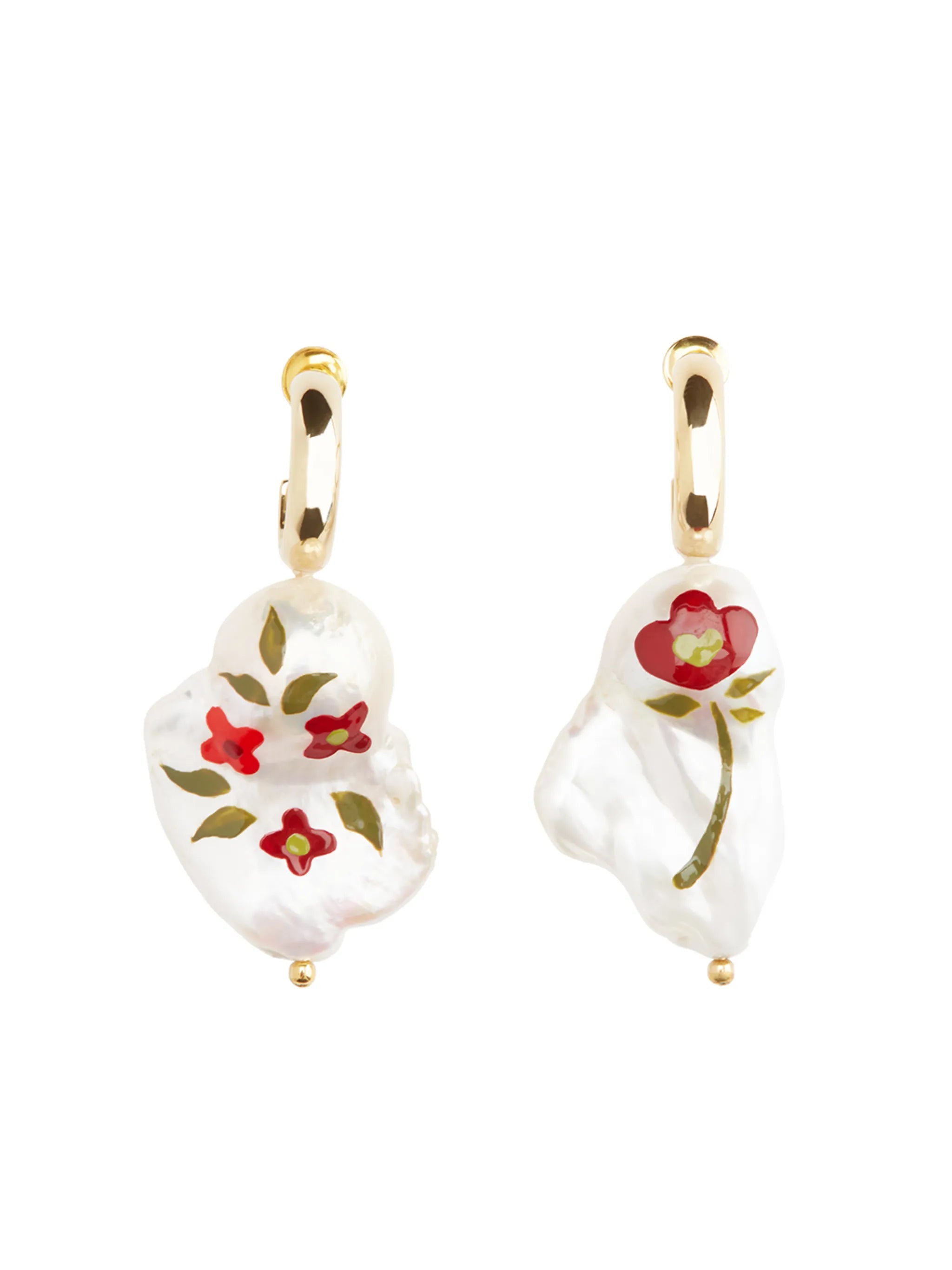 pearl-embellished hoop earrings