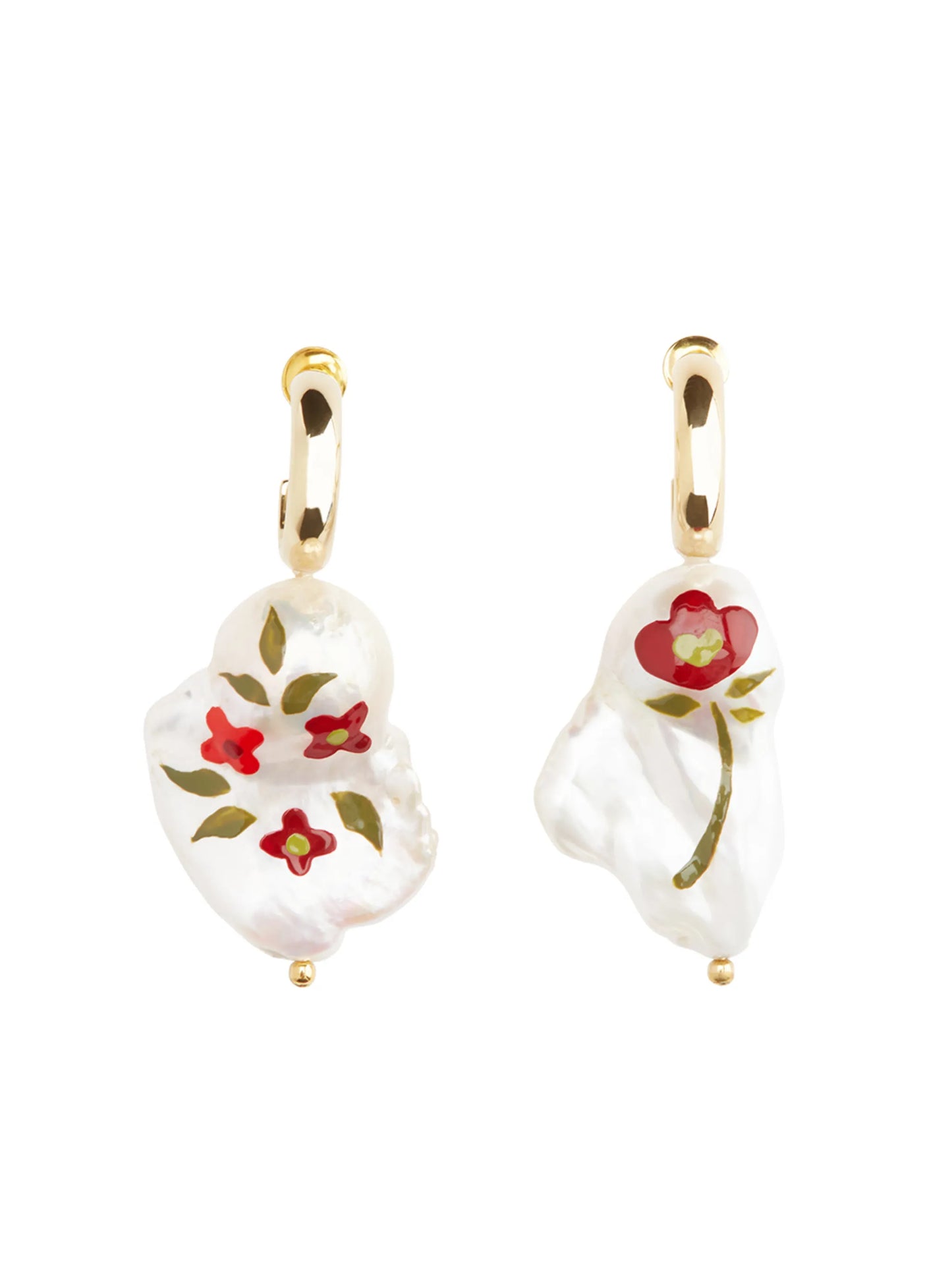 pearl-embellished hoop earrings