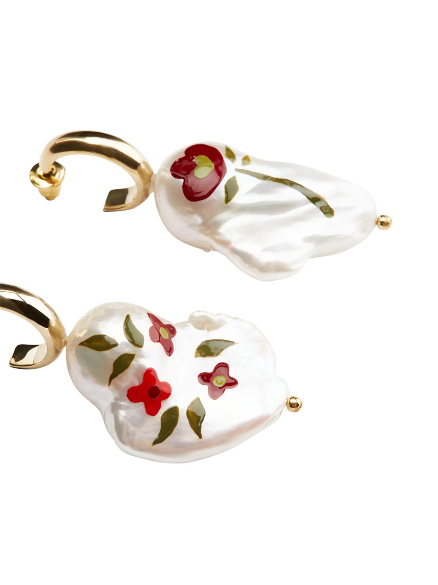 pearl-embellished hoop earrings