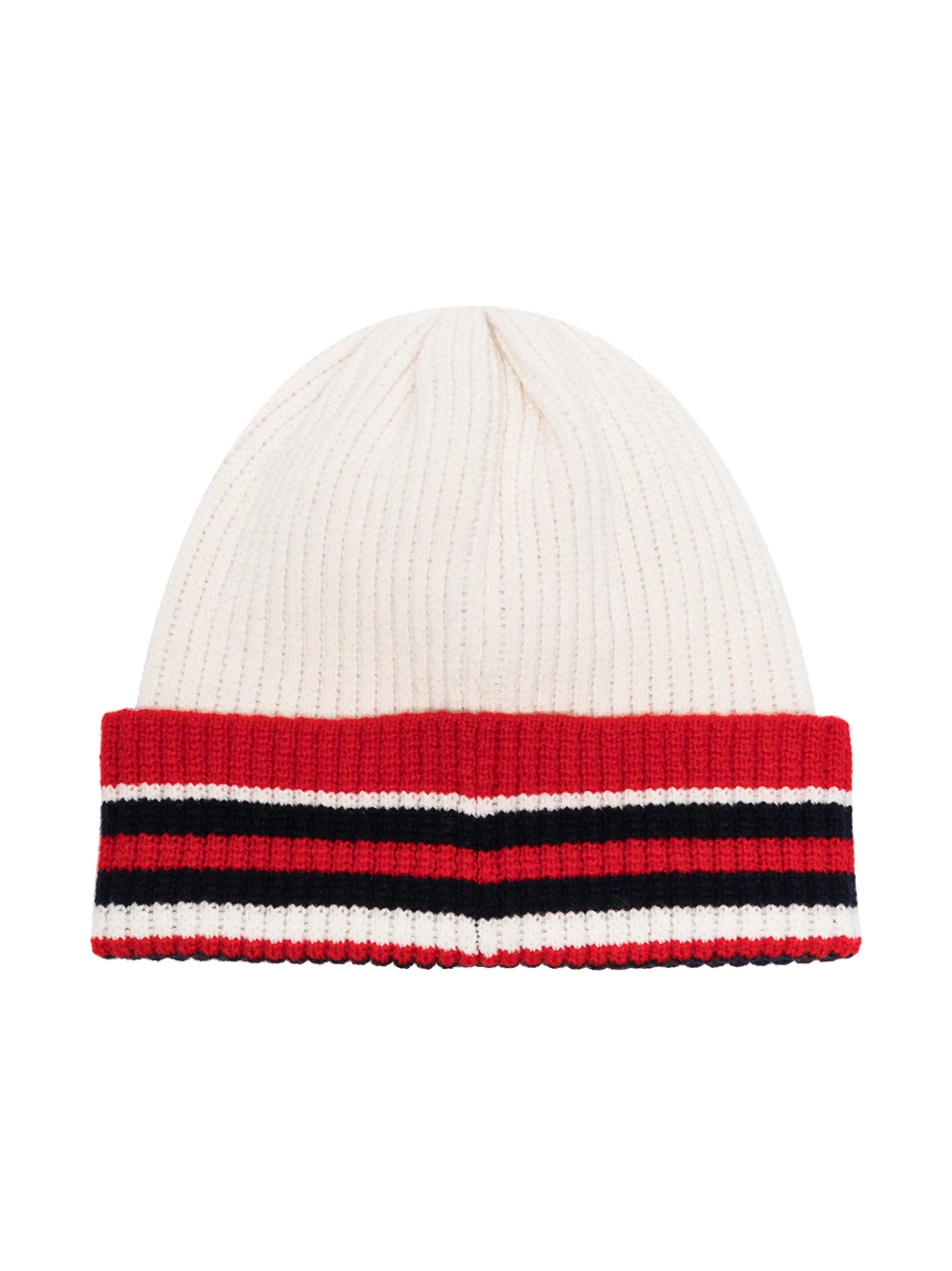 stripe-trim beanie