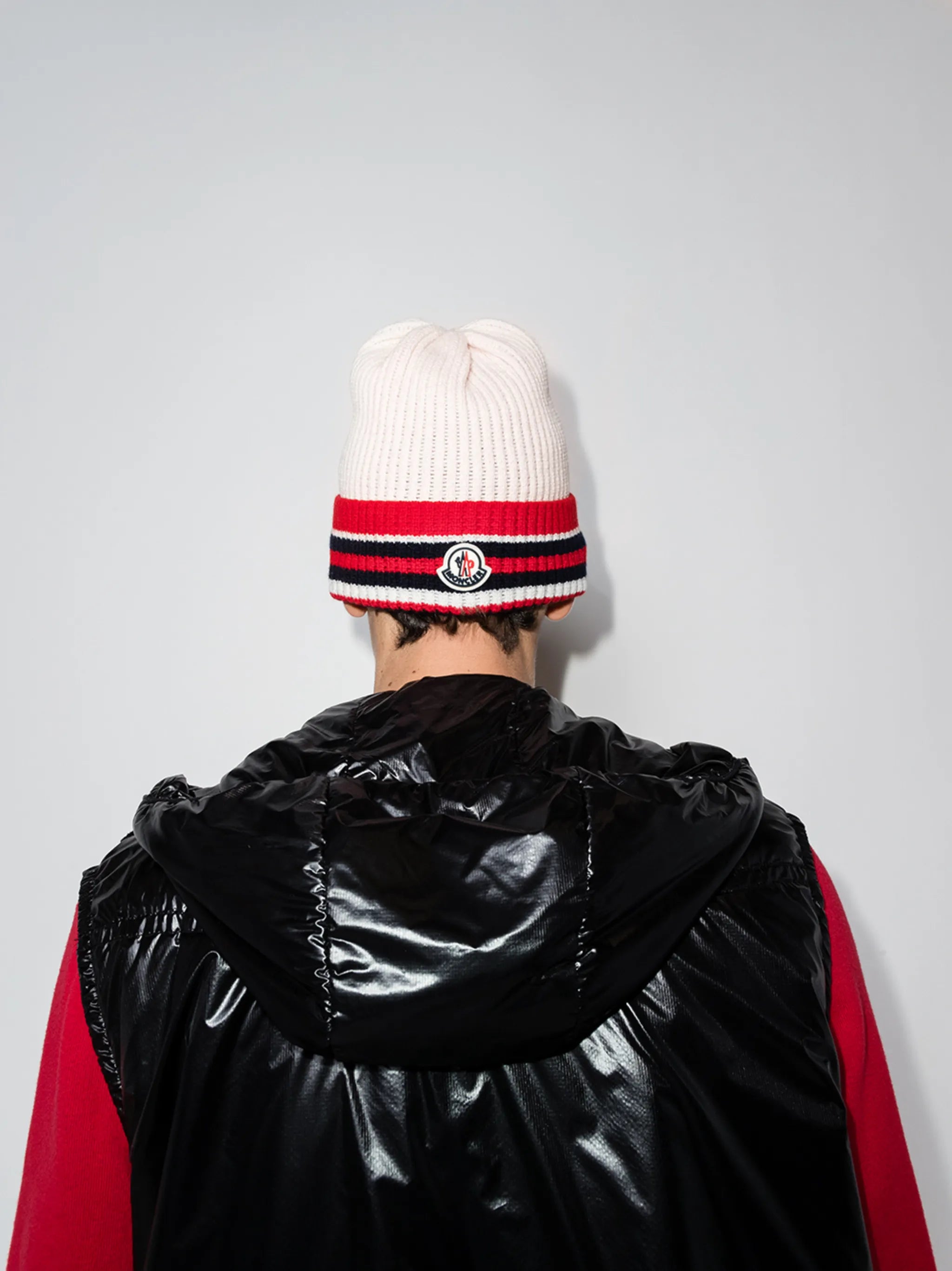 stripe-trim beanie