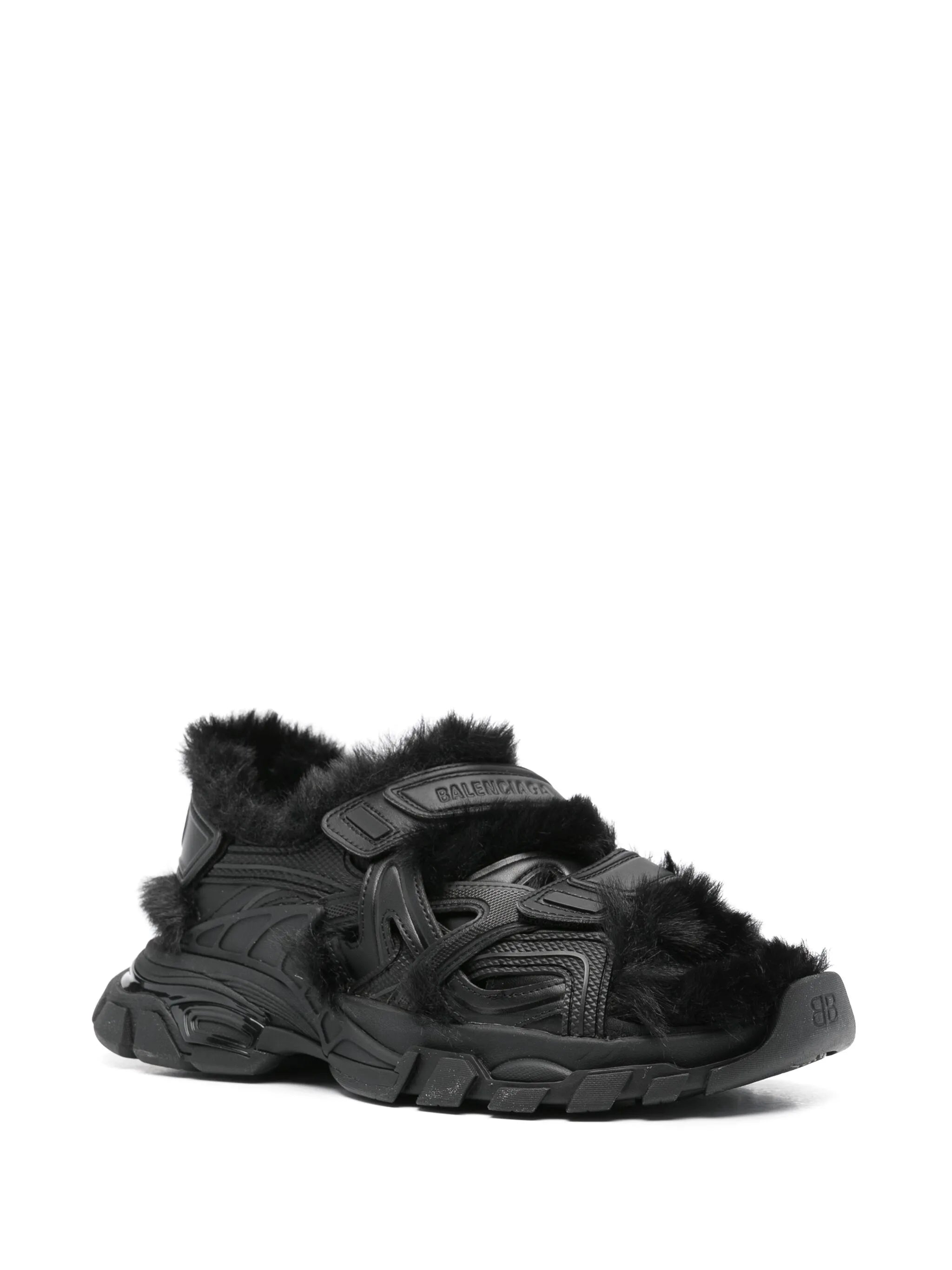 faux-fur Track sandals