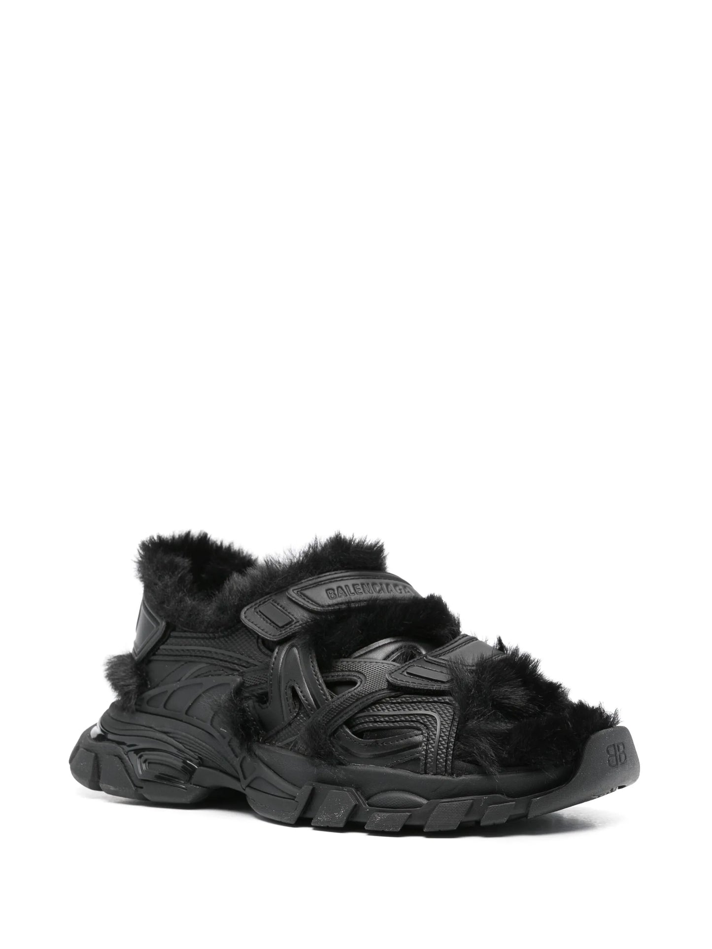 faux-fur Track sandals