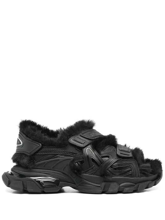 faux-fur Track sandals