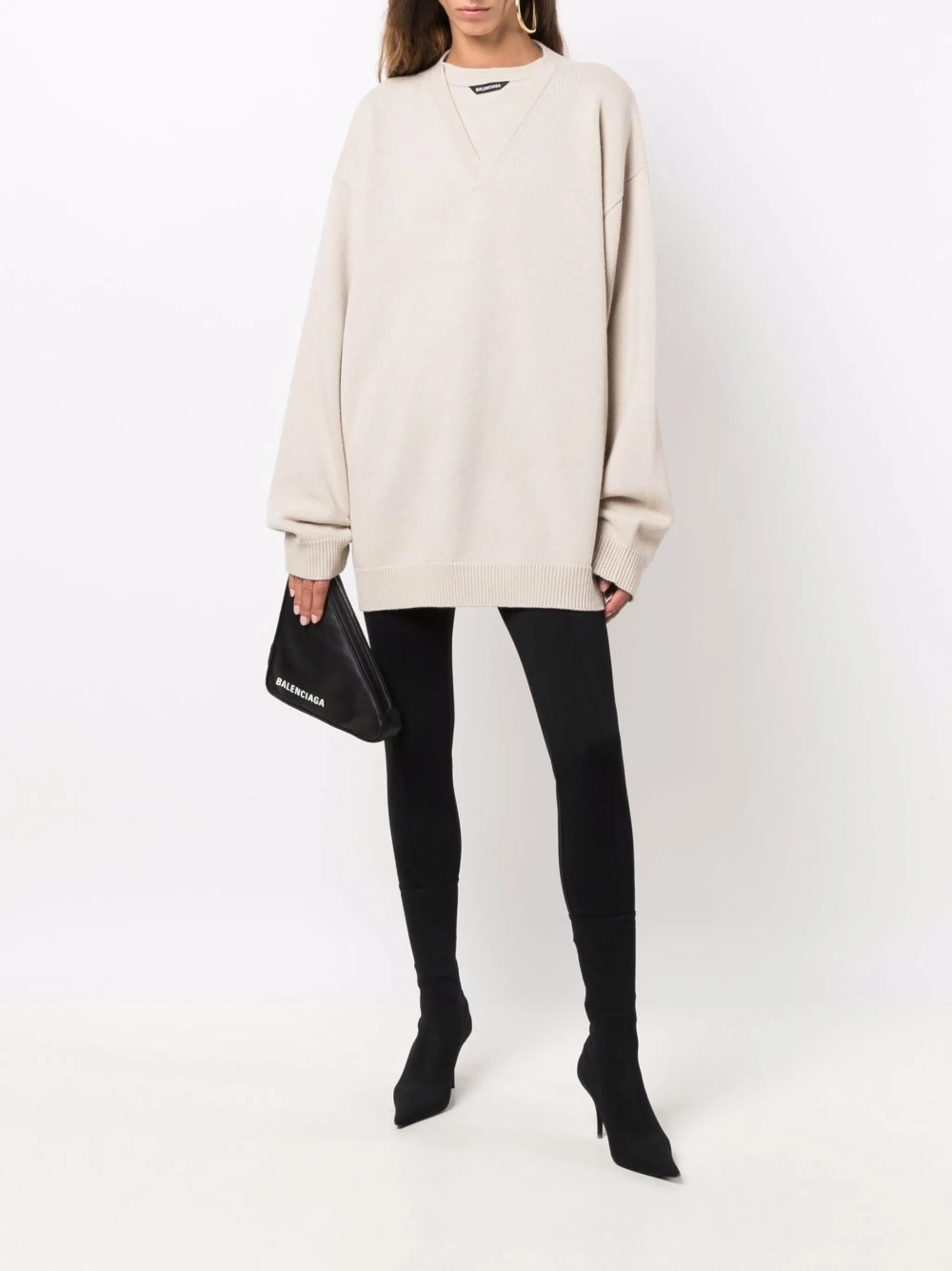 logo-patch wool jumper