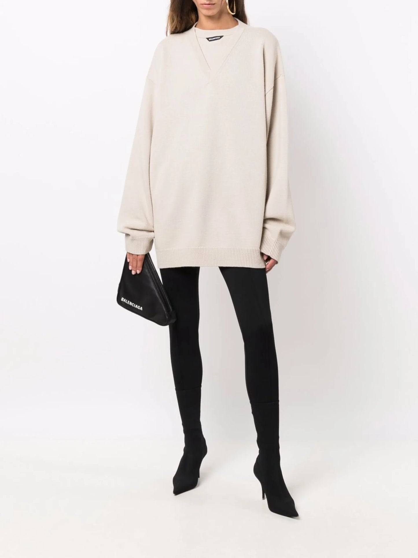 logo-patch wool jumper