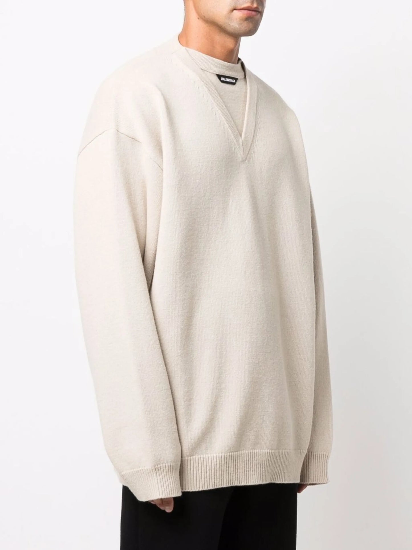 logo-patch wool jumper