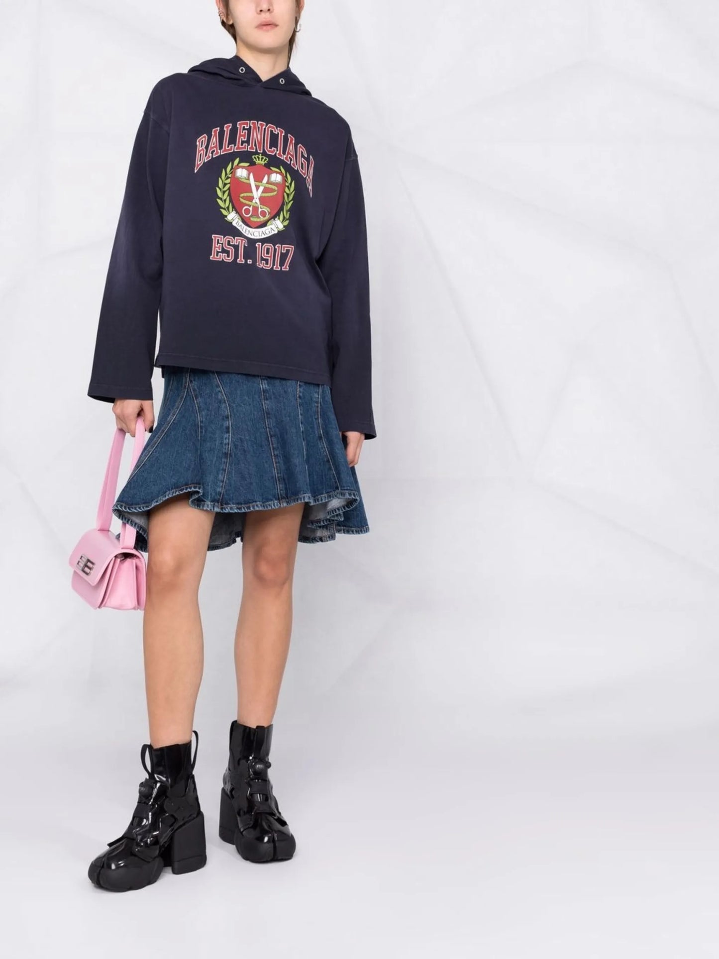 College crest-print hoodie