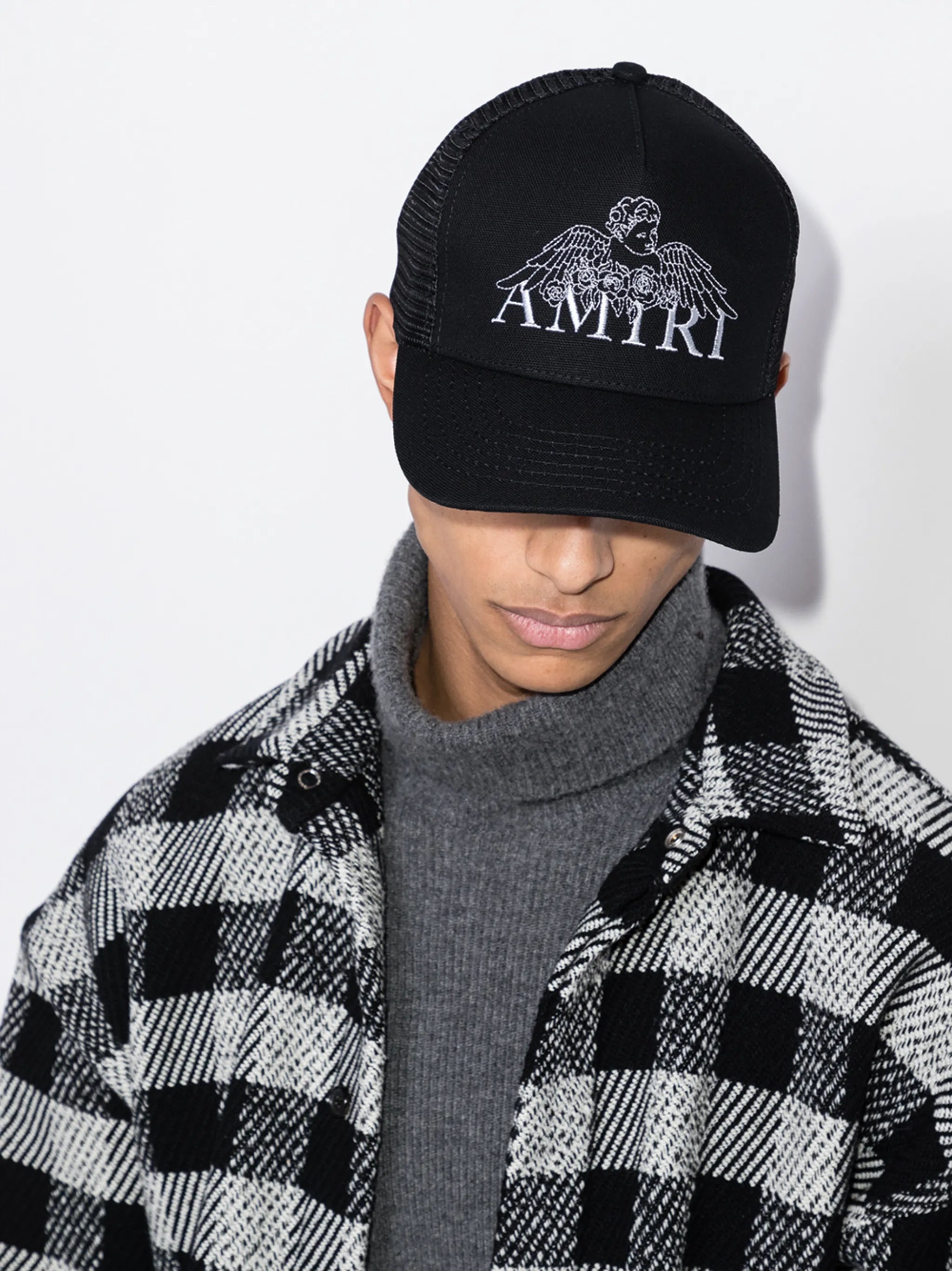 Trucker logo-print baseball cap