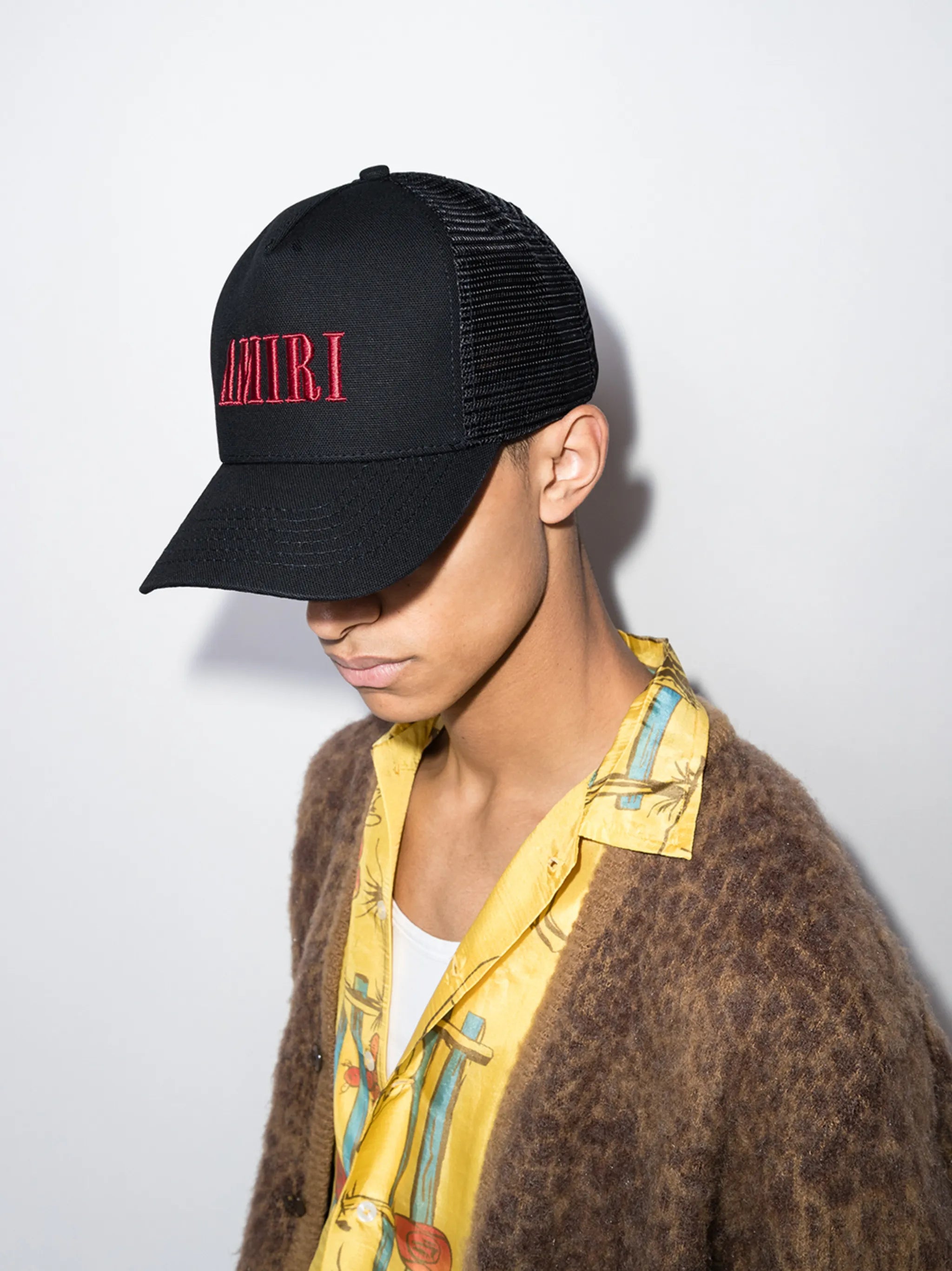 Trucker logo-embroidered baseball cap