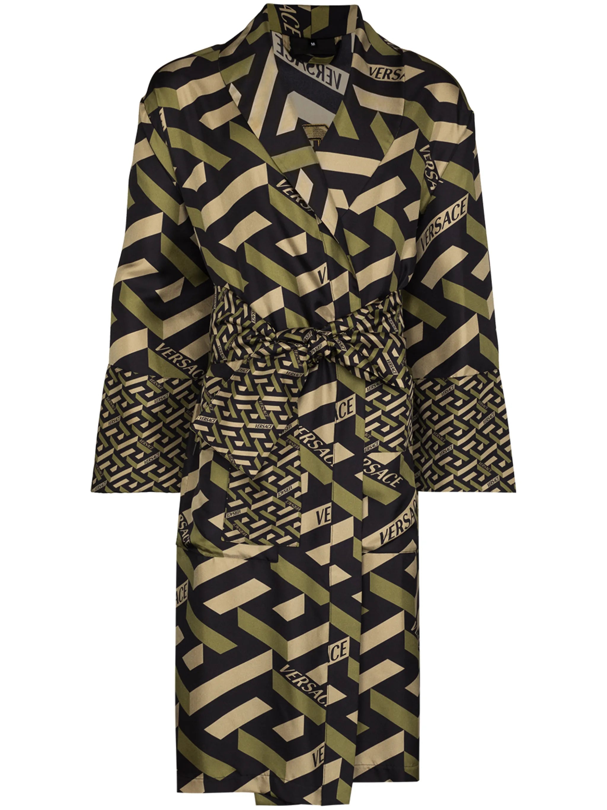 La Greca monogram silk robe