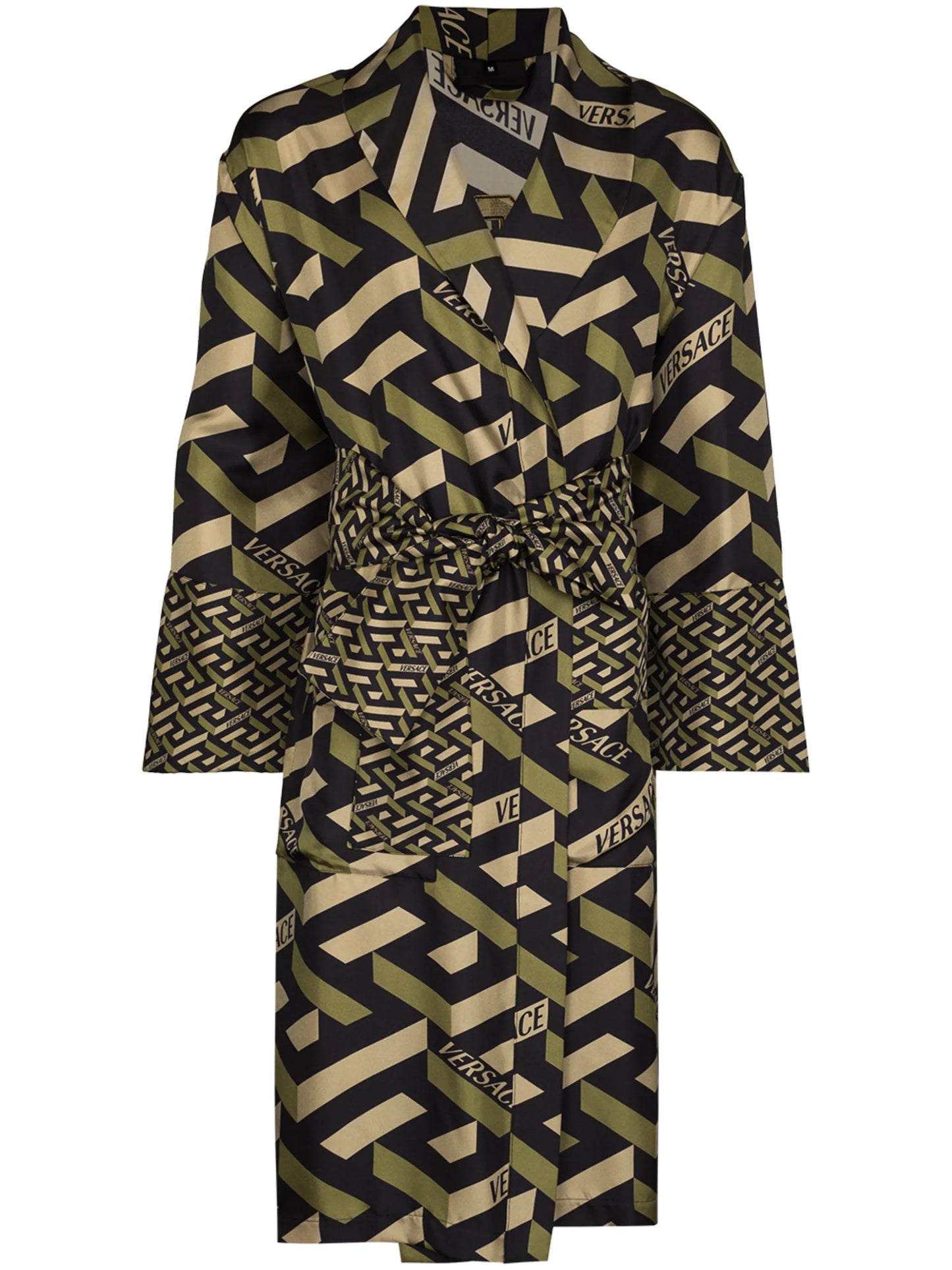 La Greca monogram silk robe