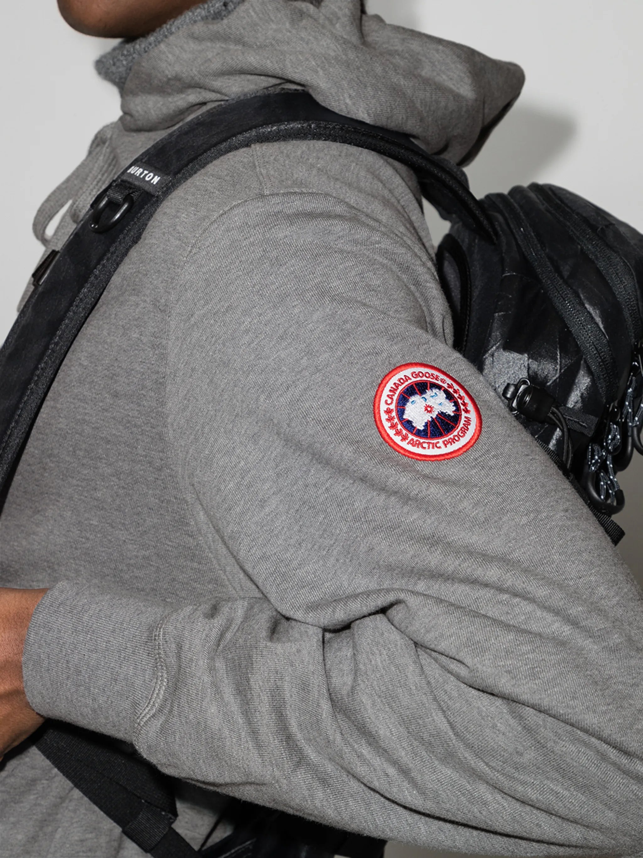 logo-patch mélange hoodie