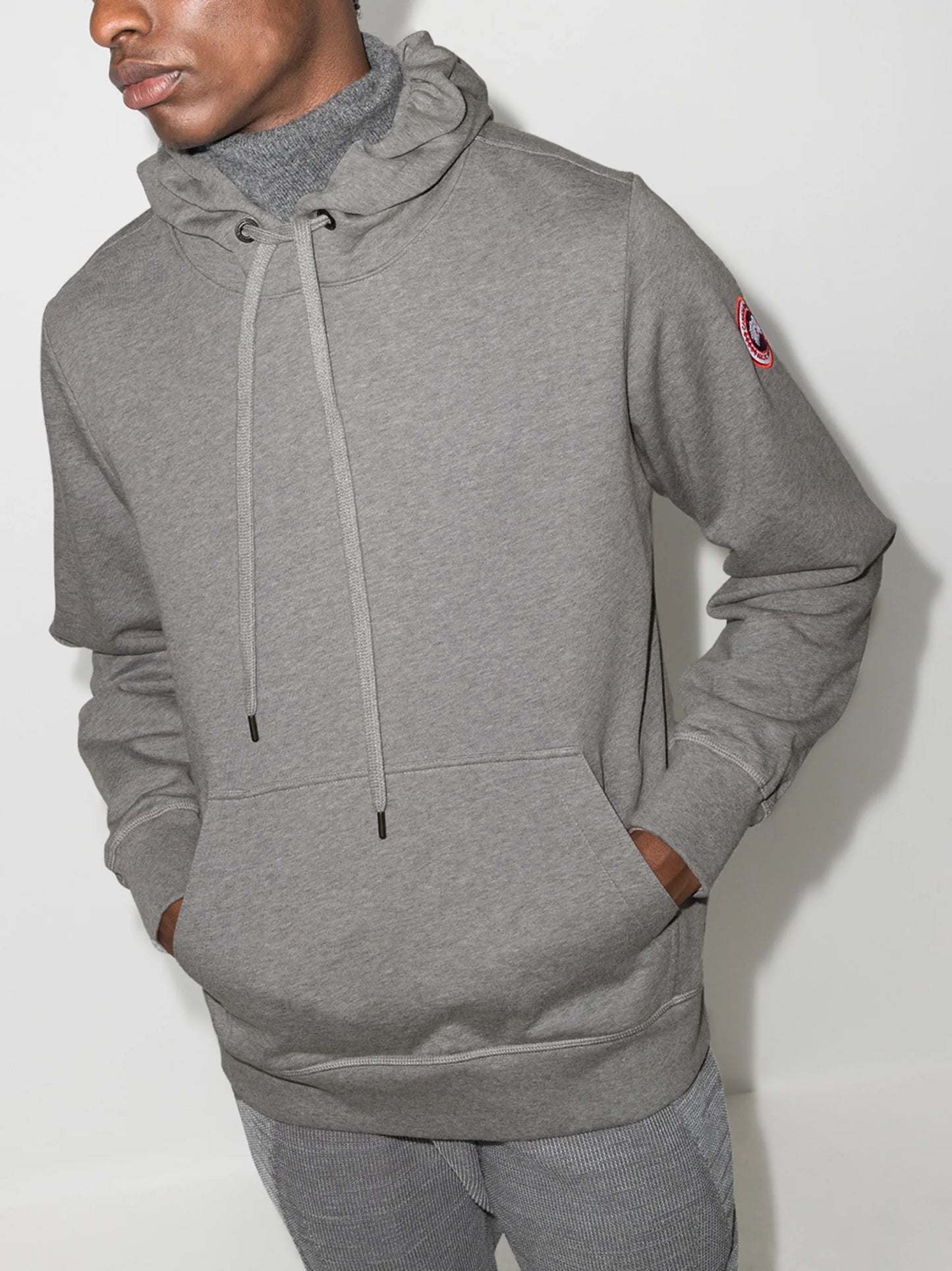 logo-patch mélange hoodie