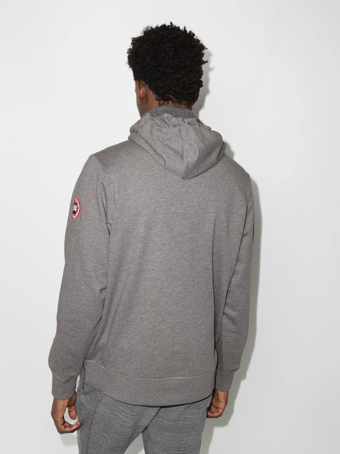 logo-patch mélange hoodie