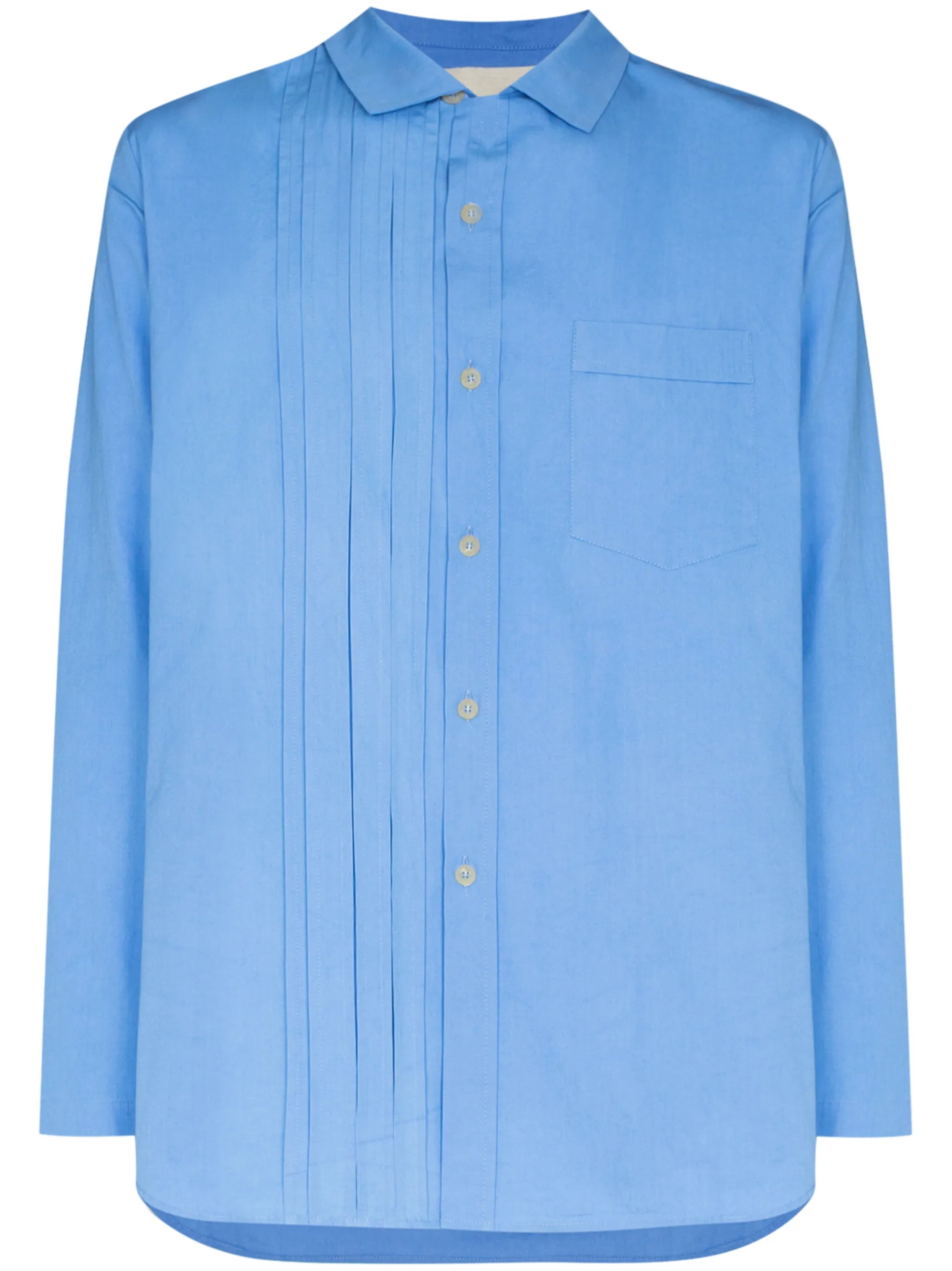 Tristan pleat-detail long-sleeve shirt