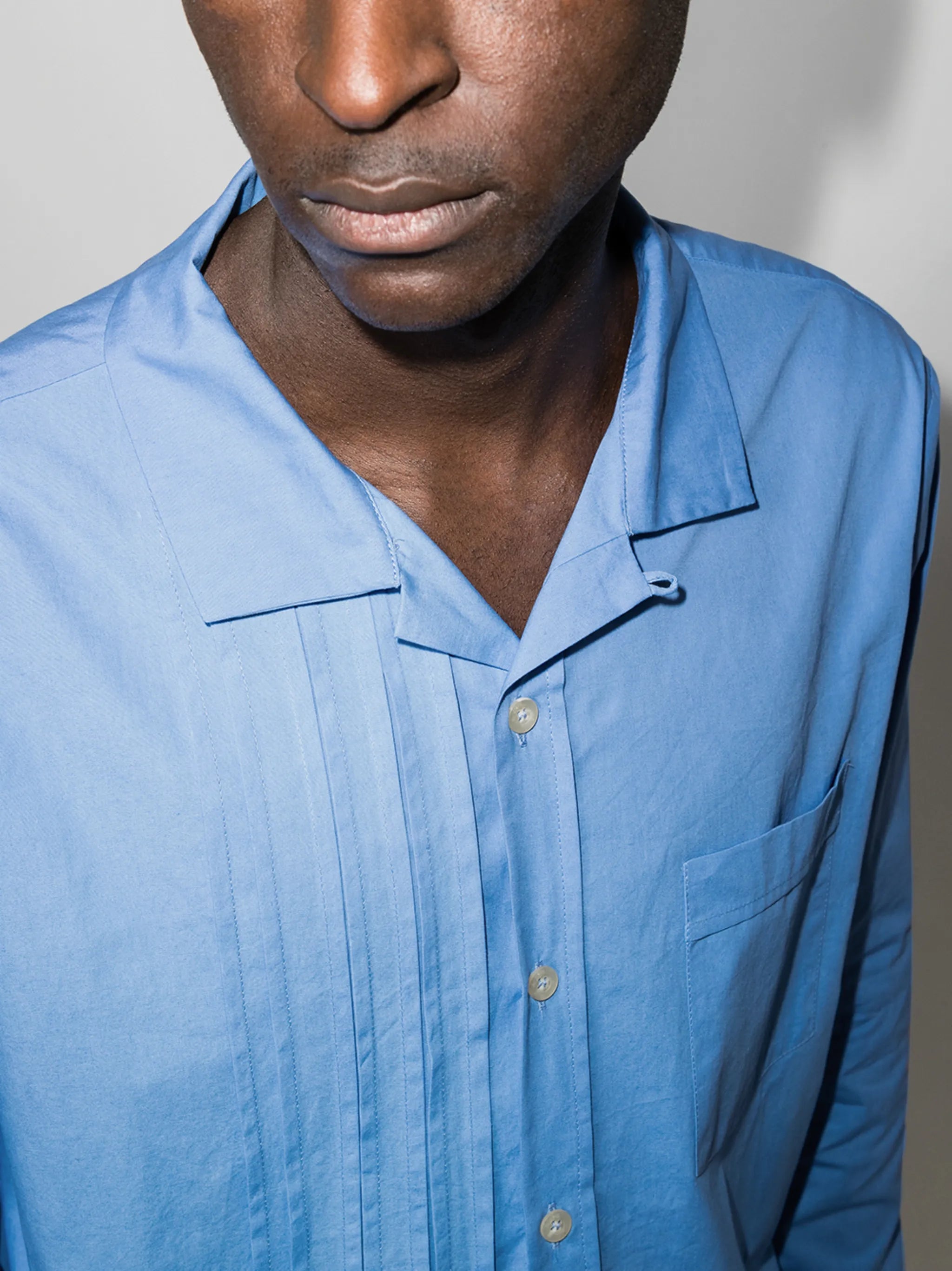 Tristan pleat-detail long-sleeve shirt