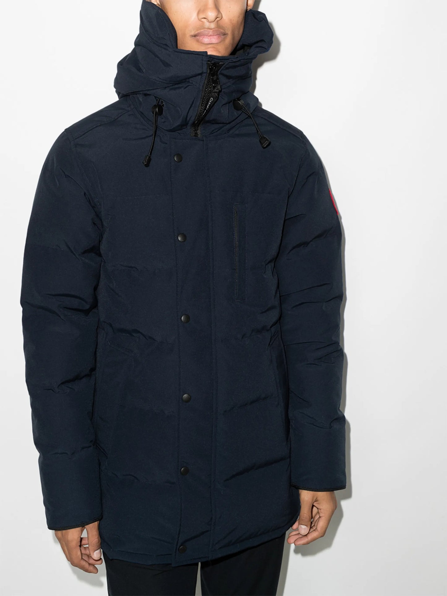Carson logo-patch puffer jacket